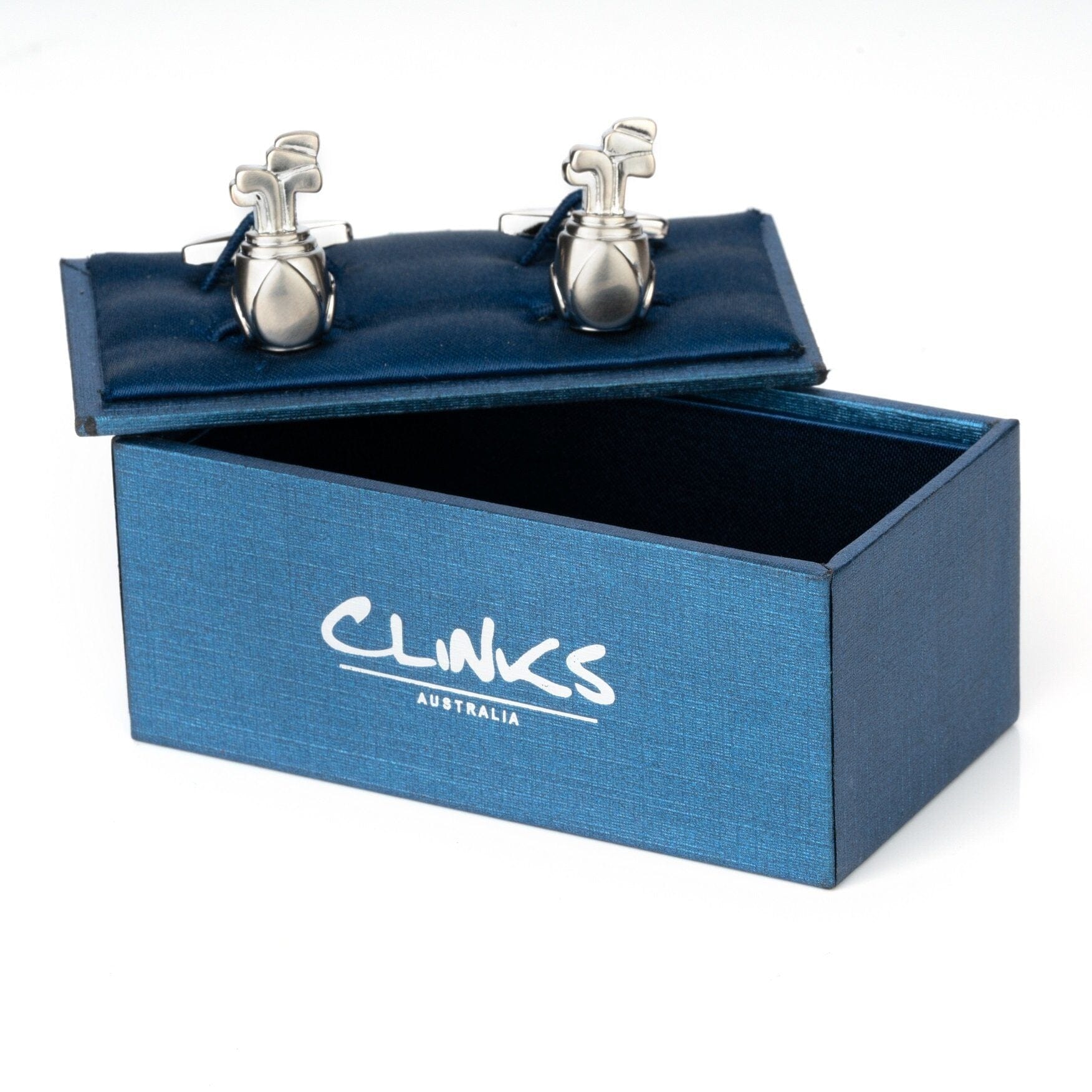 Silver Golf Bag with Clubs Cufflinks Novelty Cufflinks Clinks Australia