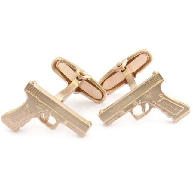 Rose Gold Hand Gun Cufflinks Novelty Cufflinks Clinks Australia