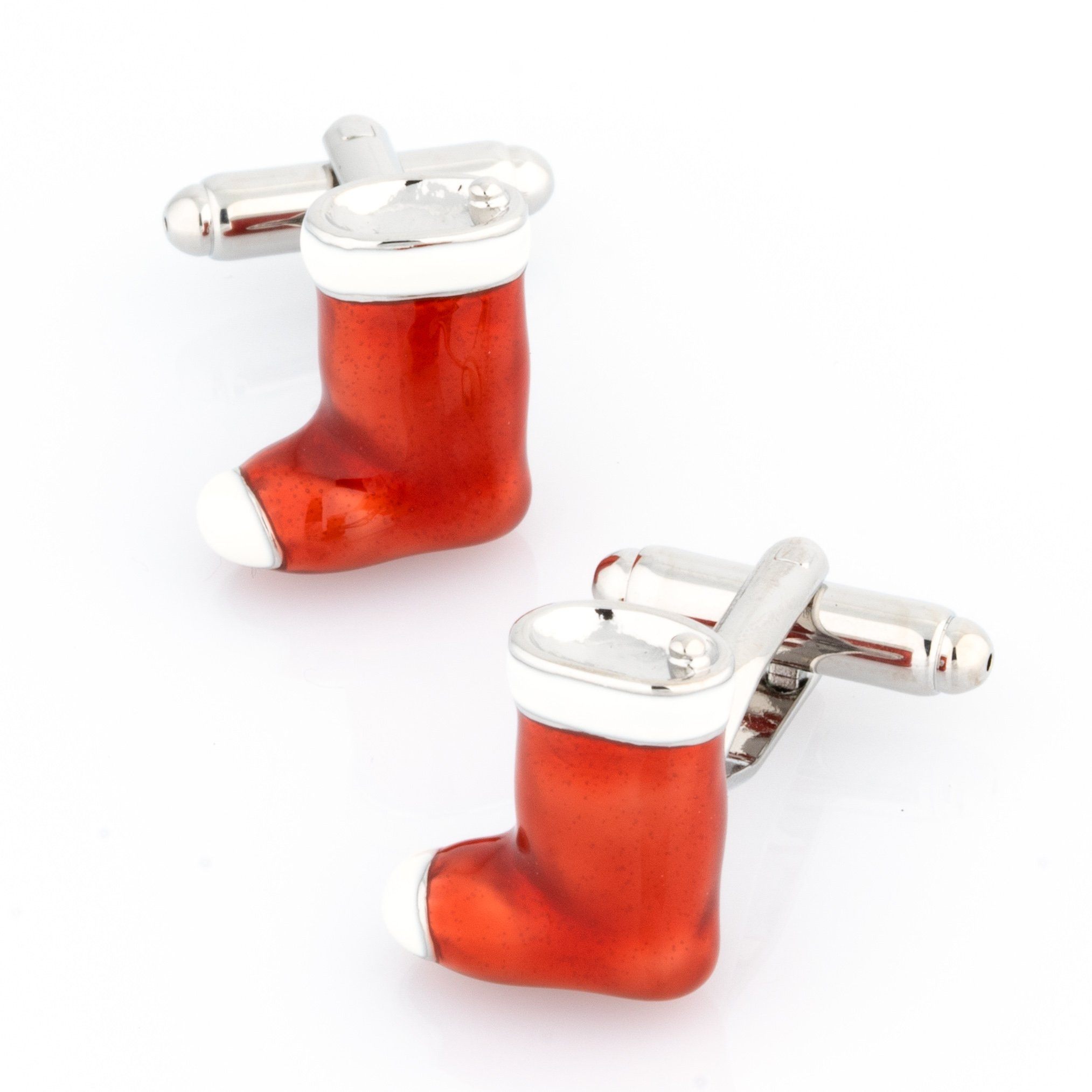 Red Christmas Stocking Boots Novelty Cufflinks Clinks Australia Default