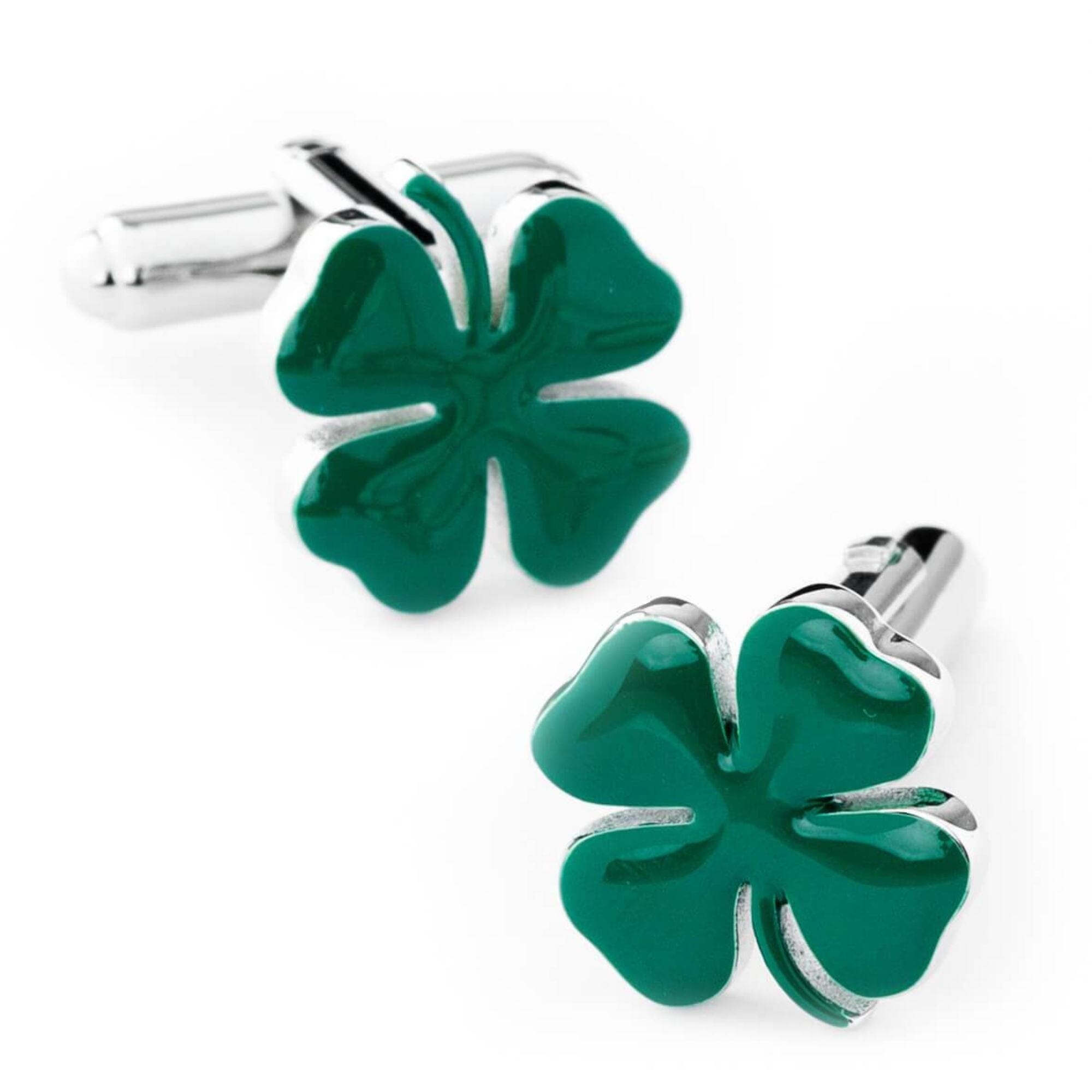 Green Lucky Four Leaf Clover Cufflinks Novelty Cufflinks Clinks Australia