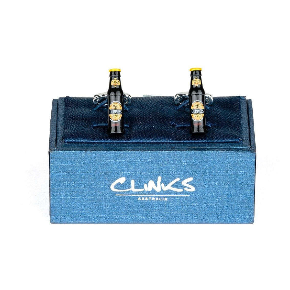 Black & Yellow Beer Bottle Cufflinks Novelty Cufflinks Clinks Australia