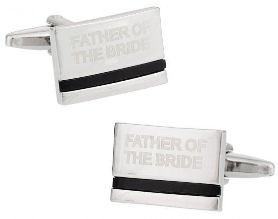 Father of the Bride Laser Etched Onyx Silver Wedding Cufflinks Wedding Cufflinks Clinks Australia Father of the Bride Laser Etched Onyx Silver Cufflinks