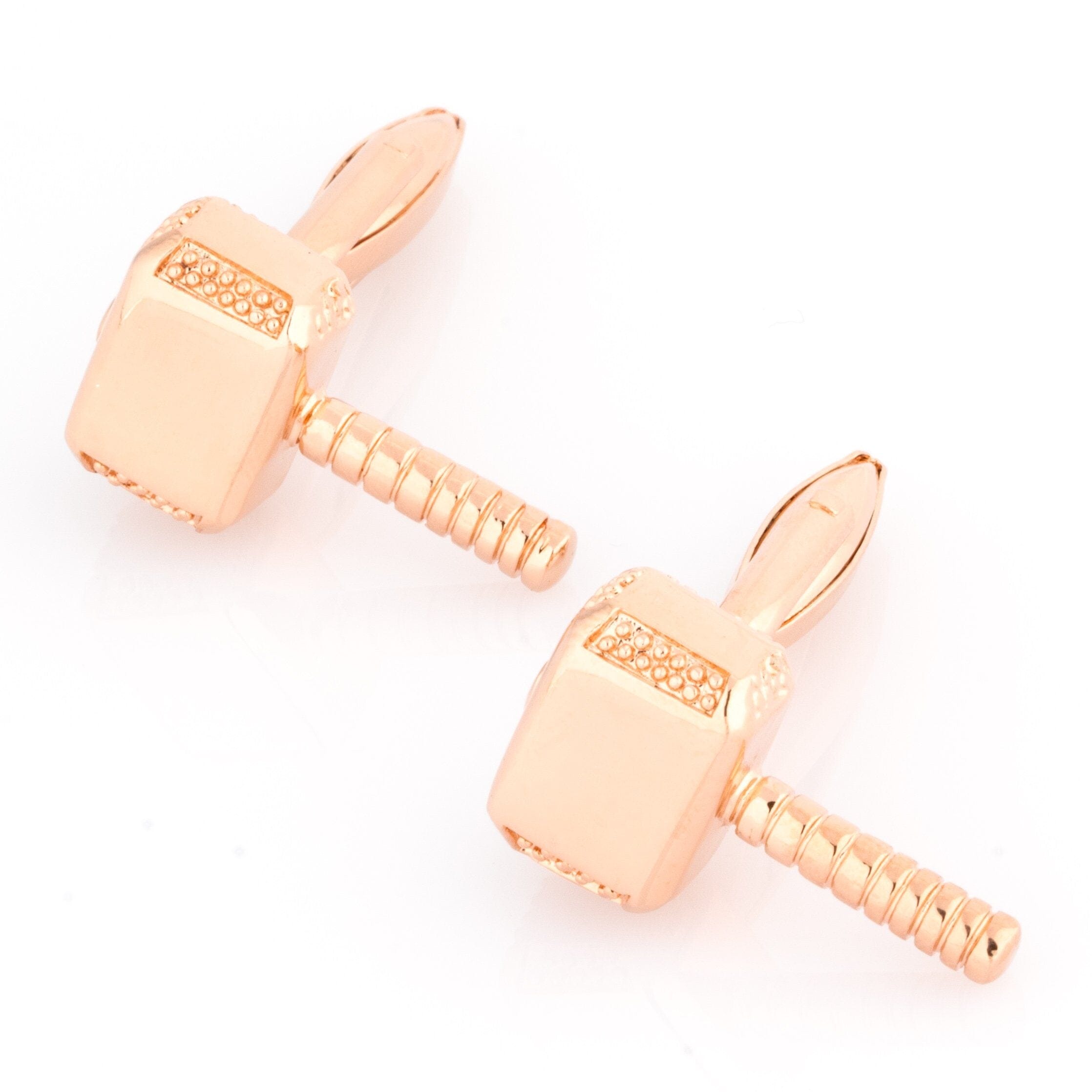 Thor Style Hammer Cufflinks Rose Gold Novelty Cufflinks Clinks Australia