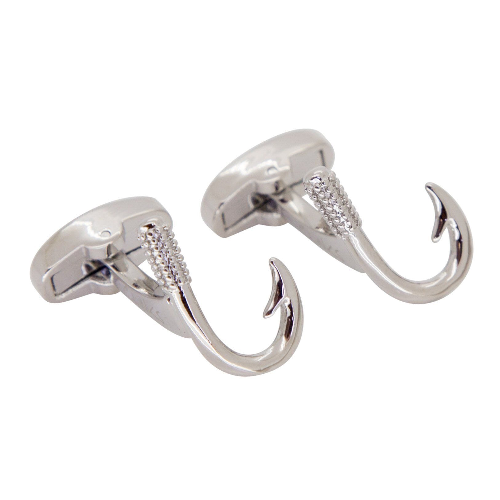 Silver Fishing Hook Cufflinks Novelty Cufflinks Clinks Australia