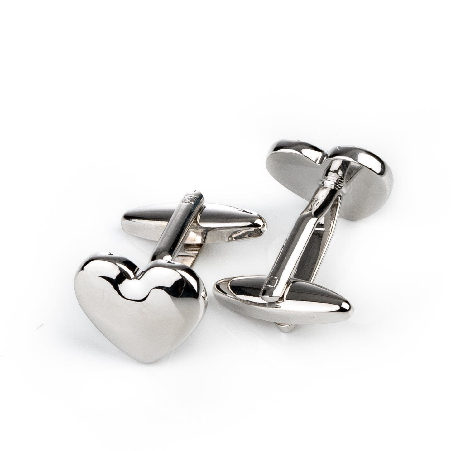 Silver Heart Engravable Cufflinks Classic & Modern Cufflinks Clinks Australia Silver Heart Engravable Cufflinks