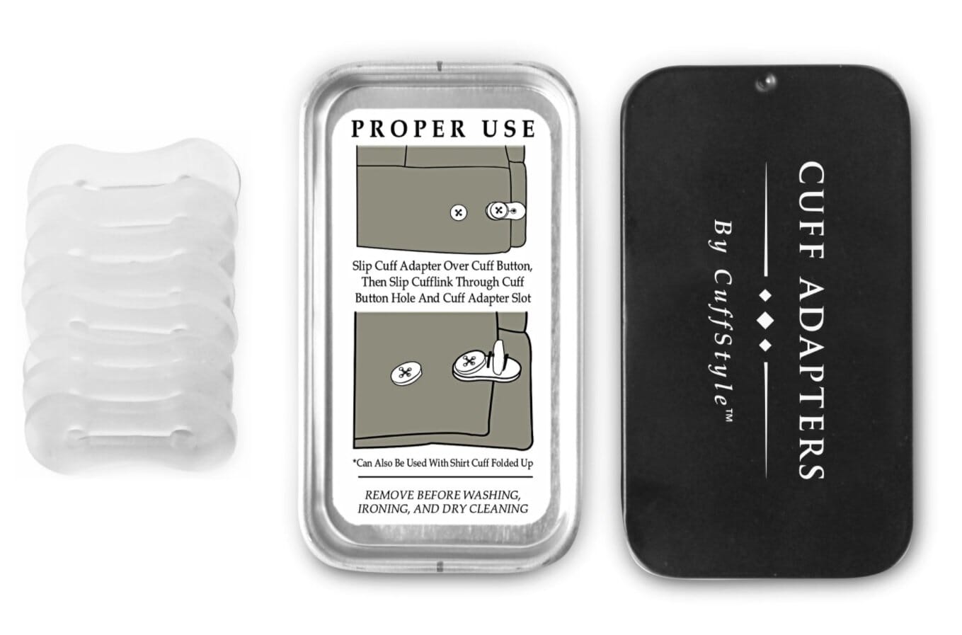 Shirt Cuff Adapters - Wear Cufflinks on ANY dress shirt Accessories Clinks Australia