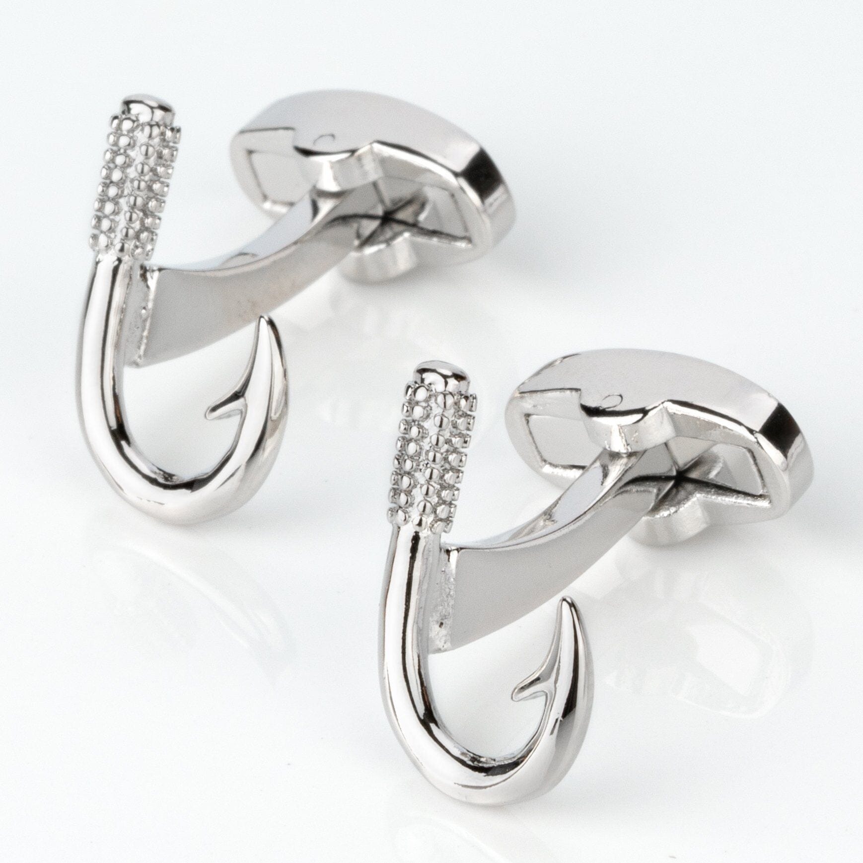 Silver Fishing Hook Cufflinks Novelty Cufflinks Clinks Australia