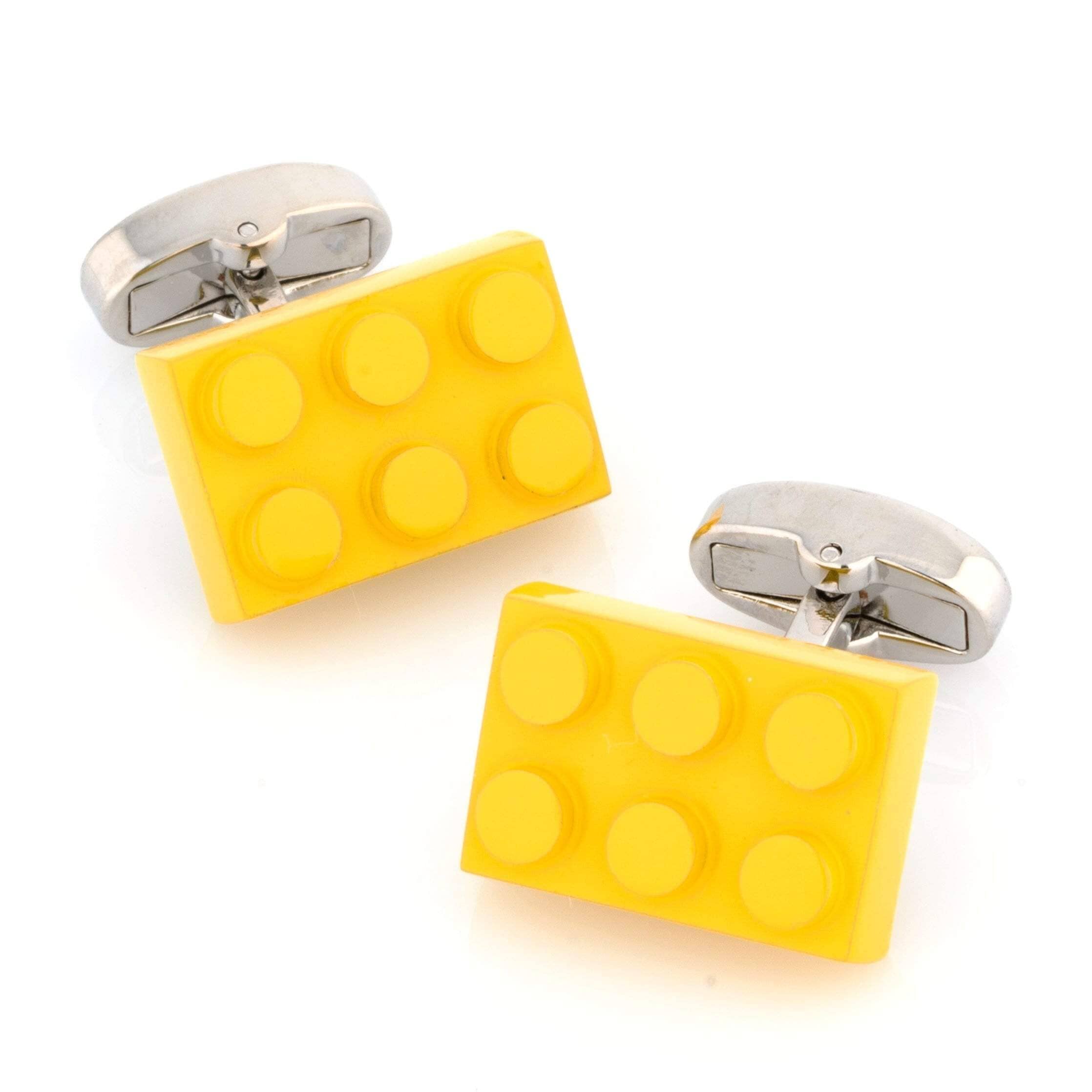 Yellow Building Block Cufflinks Novelty Cufflinks Clinks Australia Yellow Building Block Cufflinks