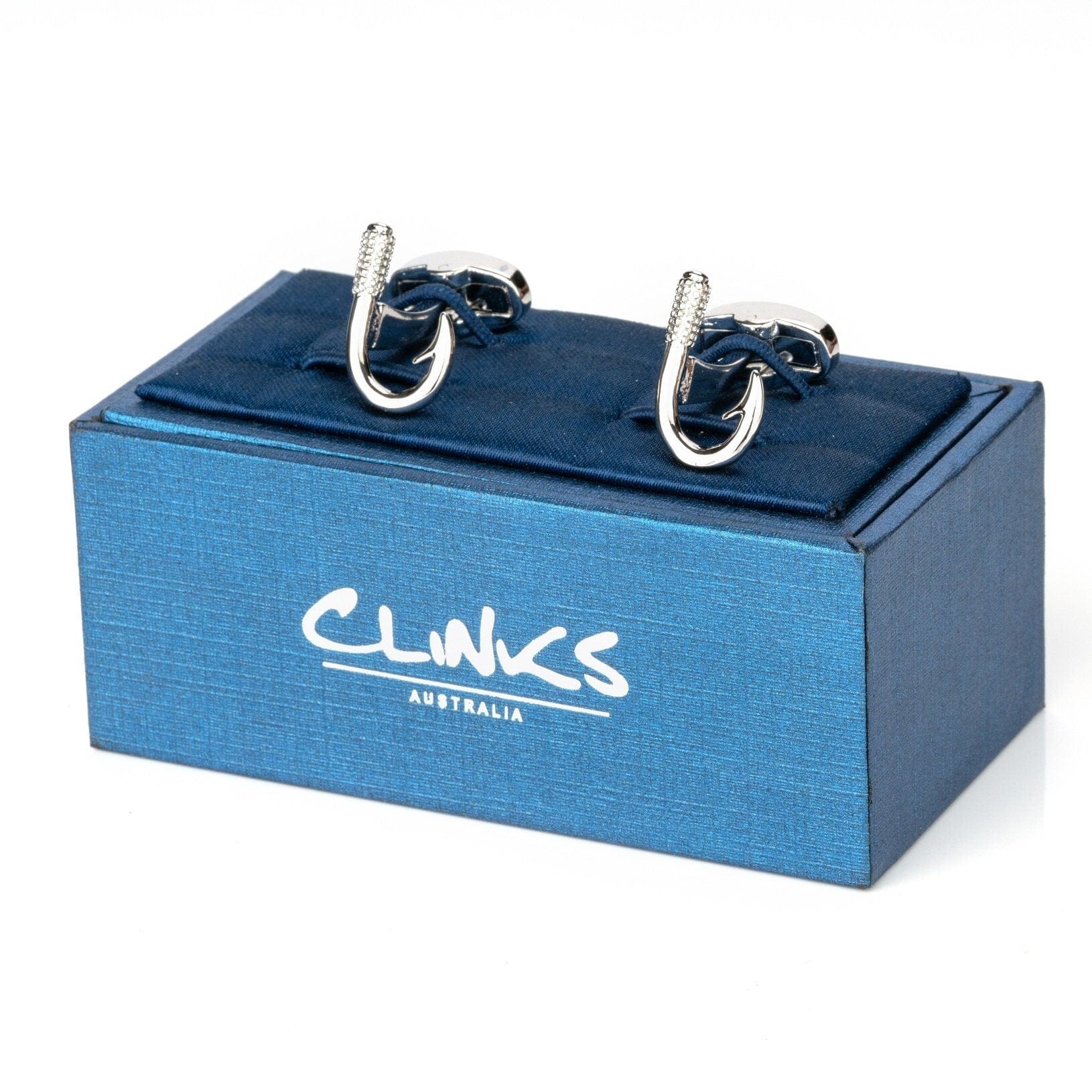 Silver Fishing Hook Cufflinks Novelty Cufflinks Clinks Australia