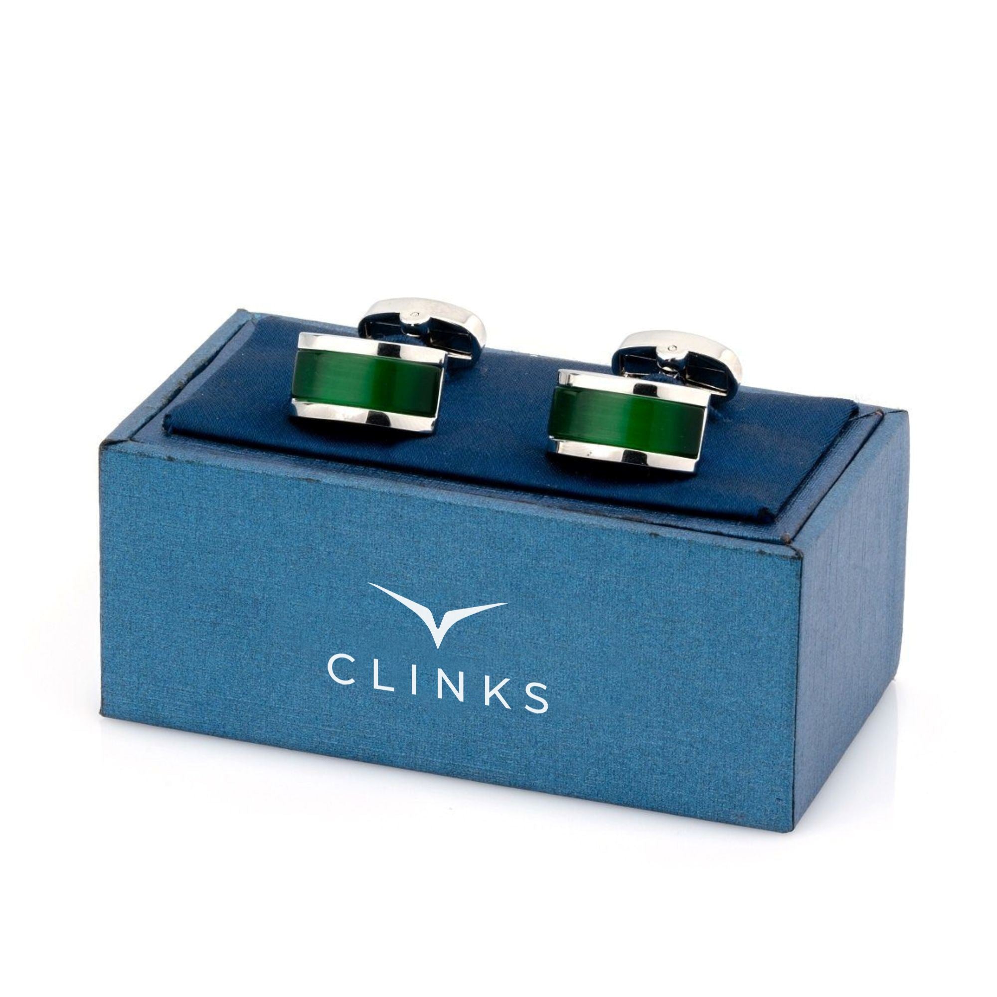 Green Cateye Cufflinks Classic & Modern Cufflinks Clinks Australia