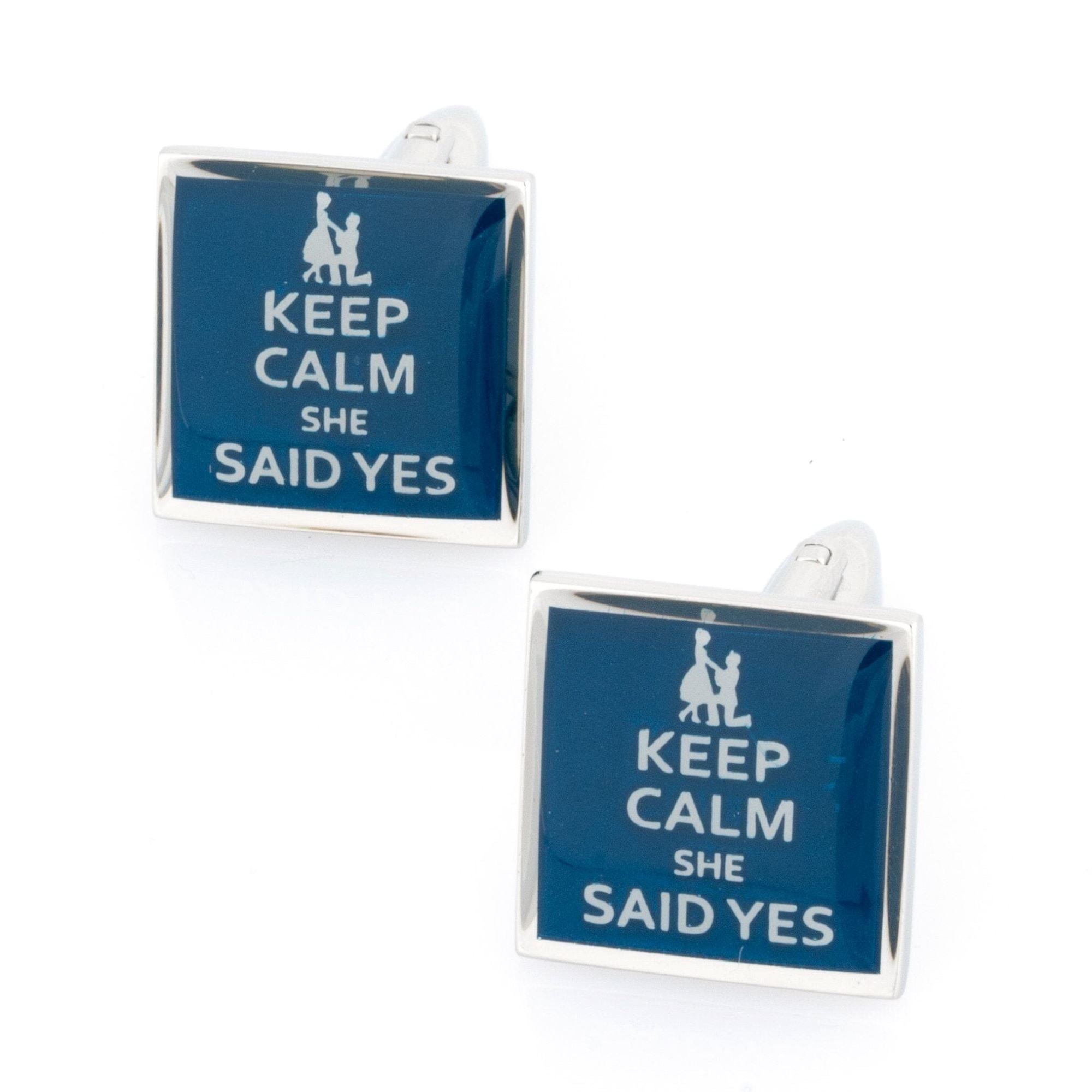 Keep Calm She Said Yes Novelty Cufflinks Clinks Australia