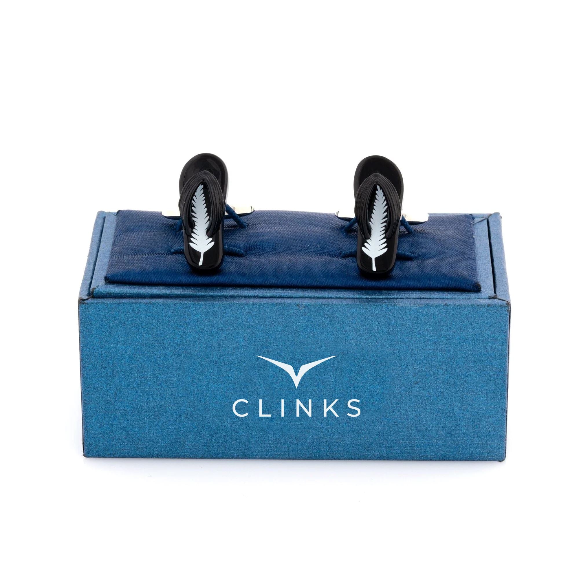 New Zealand Silver Fern Kiwi Jandals Novelty Cufflinks Clinks Australia