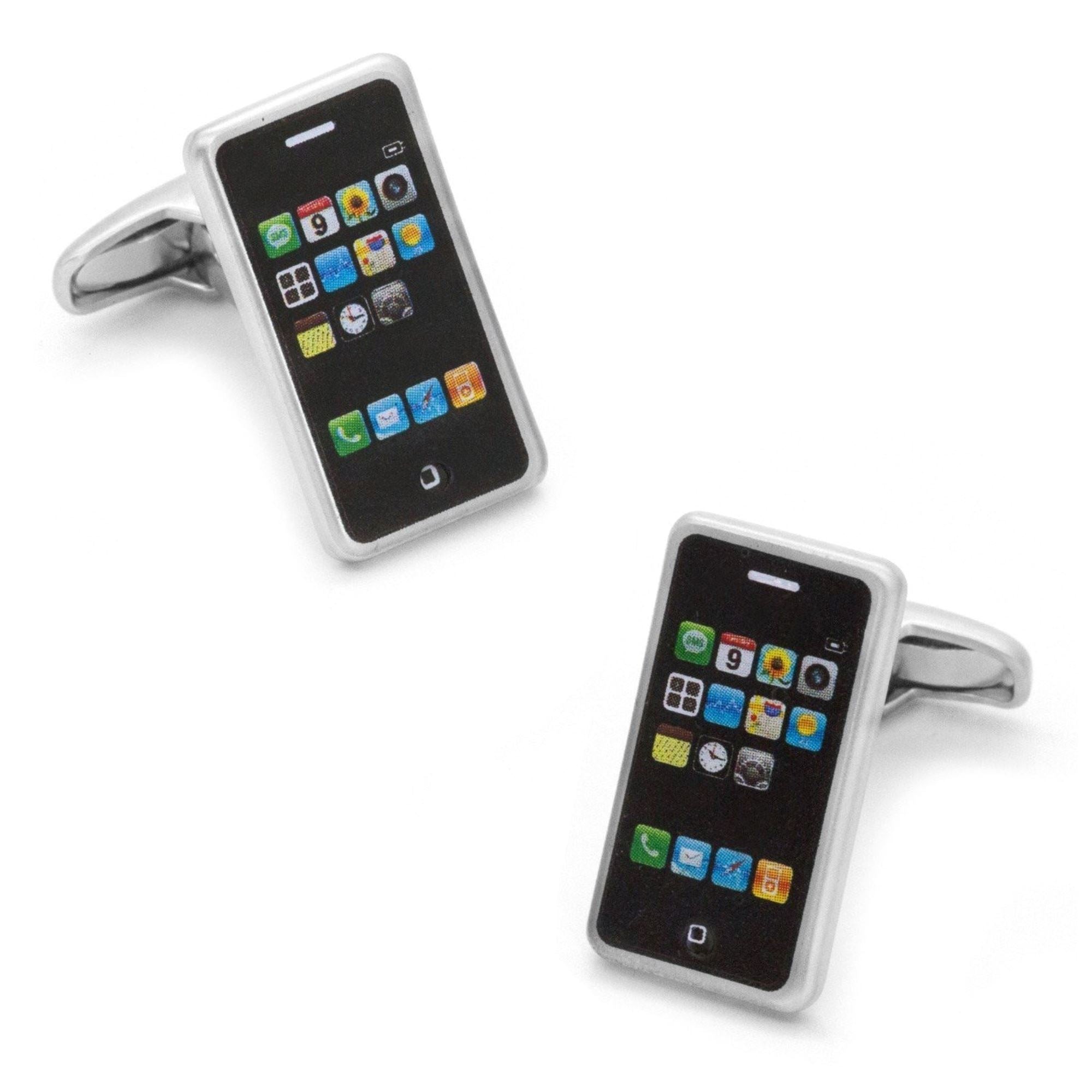 iPhone Mobile Phone Brushed Silver Cufflinks Novelty Cufflinks Clinks Australia iPhone Mobile Phone Brushed Silver Cufflinks
