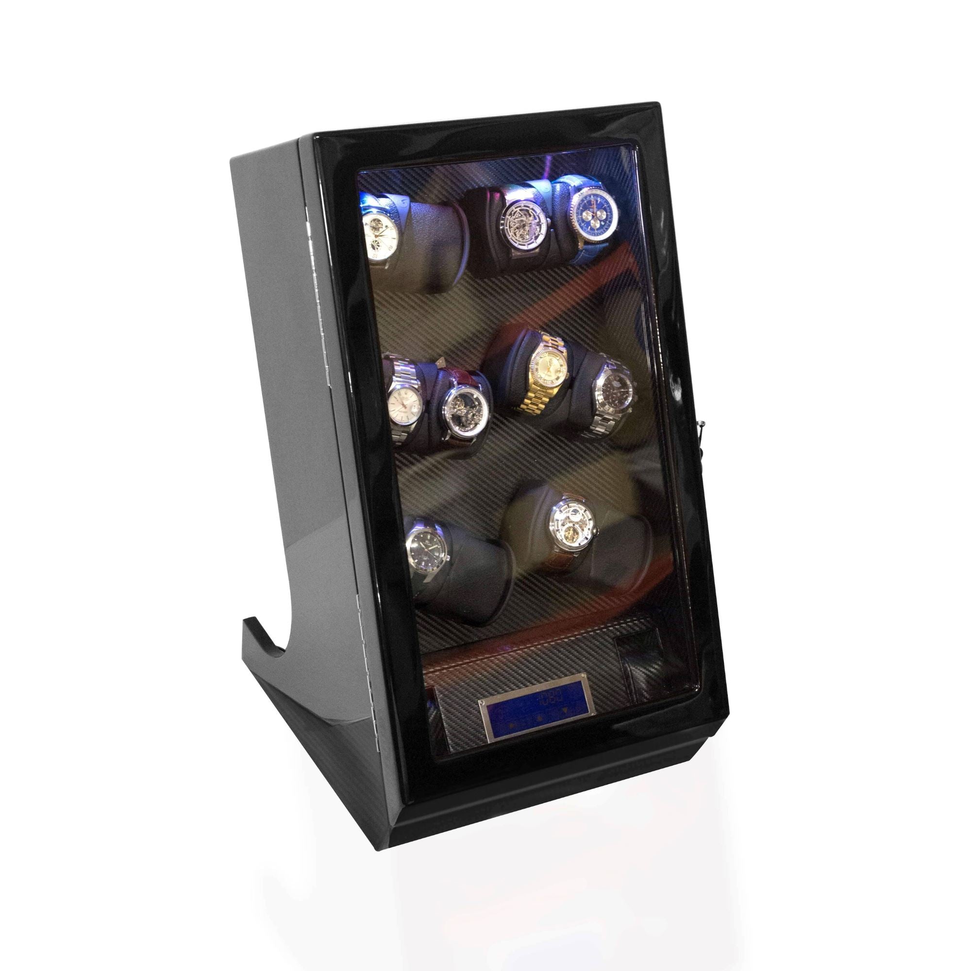 Kosciuszko Watch Winder Box for 12 + 2 Watches in Black Watch Winder Boxes Clinks