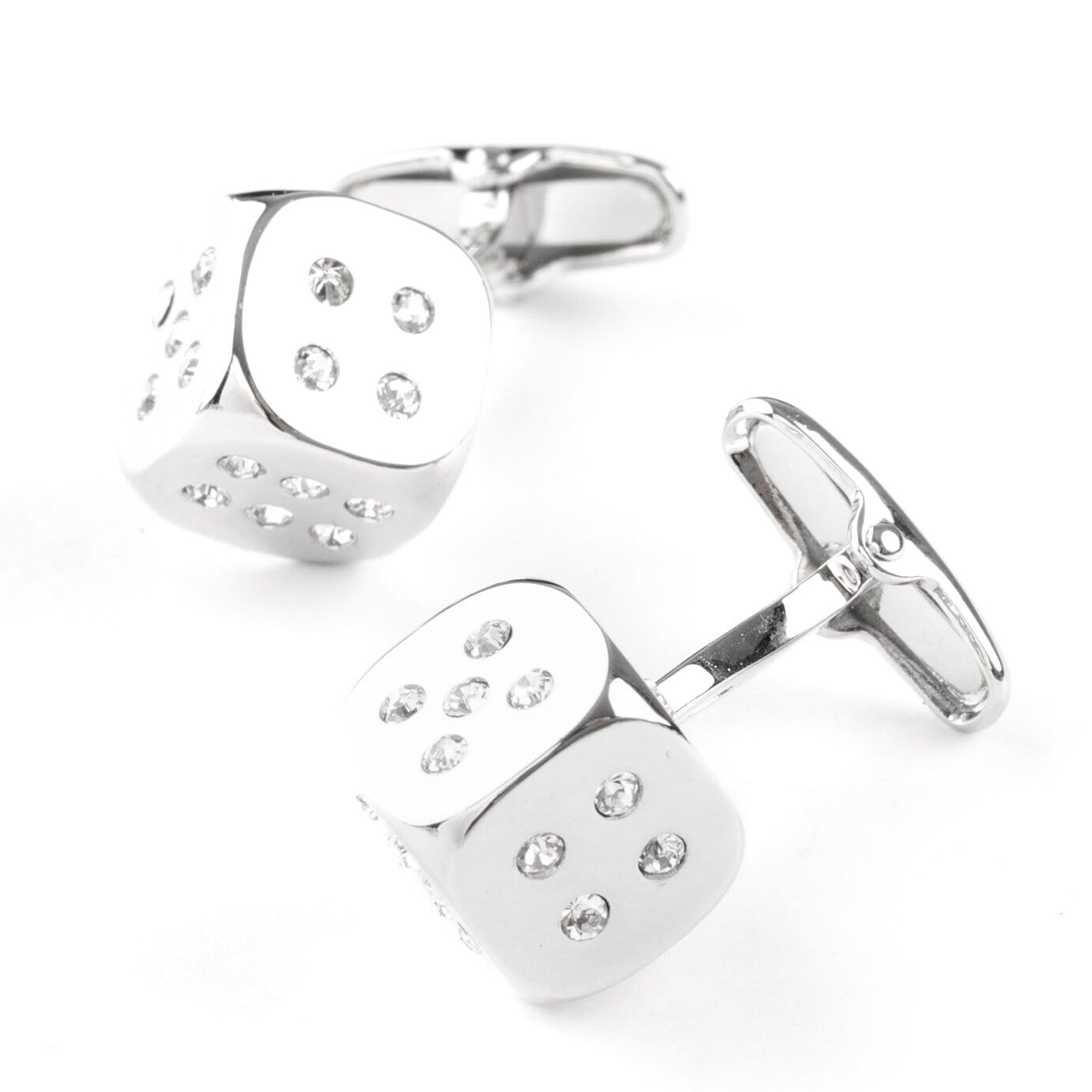 Silver "Diamond" Dice Cufflinks Novelty Cufflinks Clinks Australia