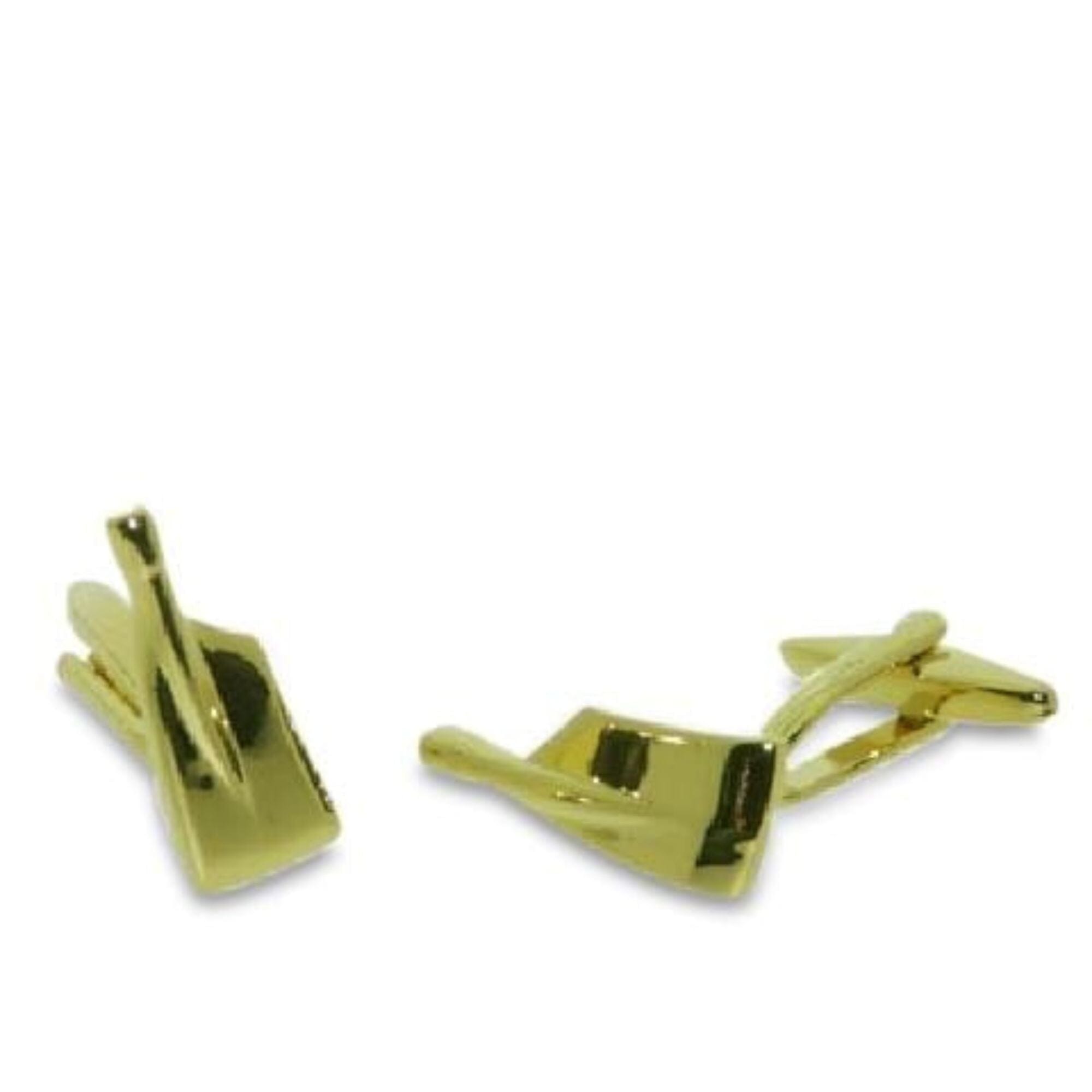 Gold Plated Rowing Blades Cufflinks
