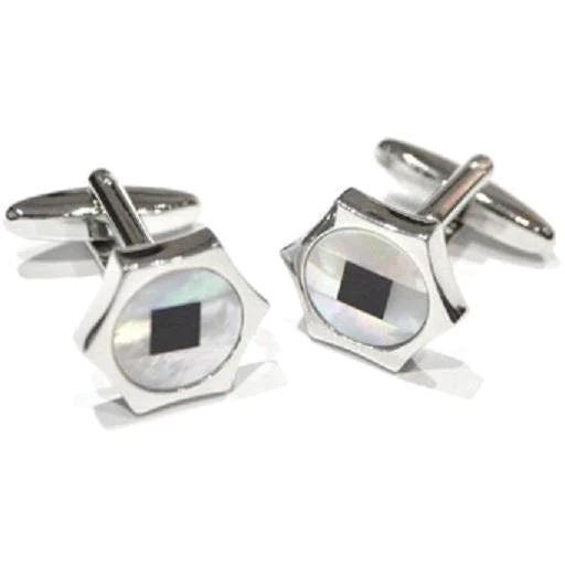 Hexagonal Mother of Pearl Cufflinks
