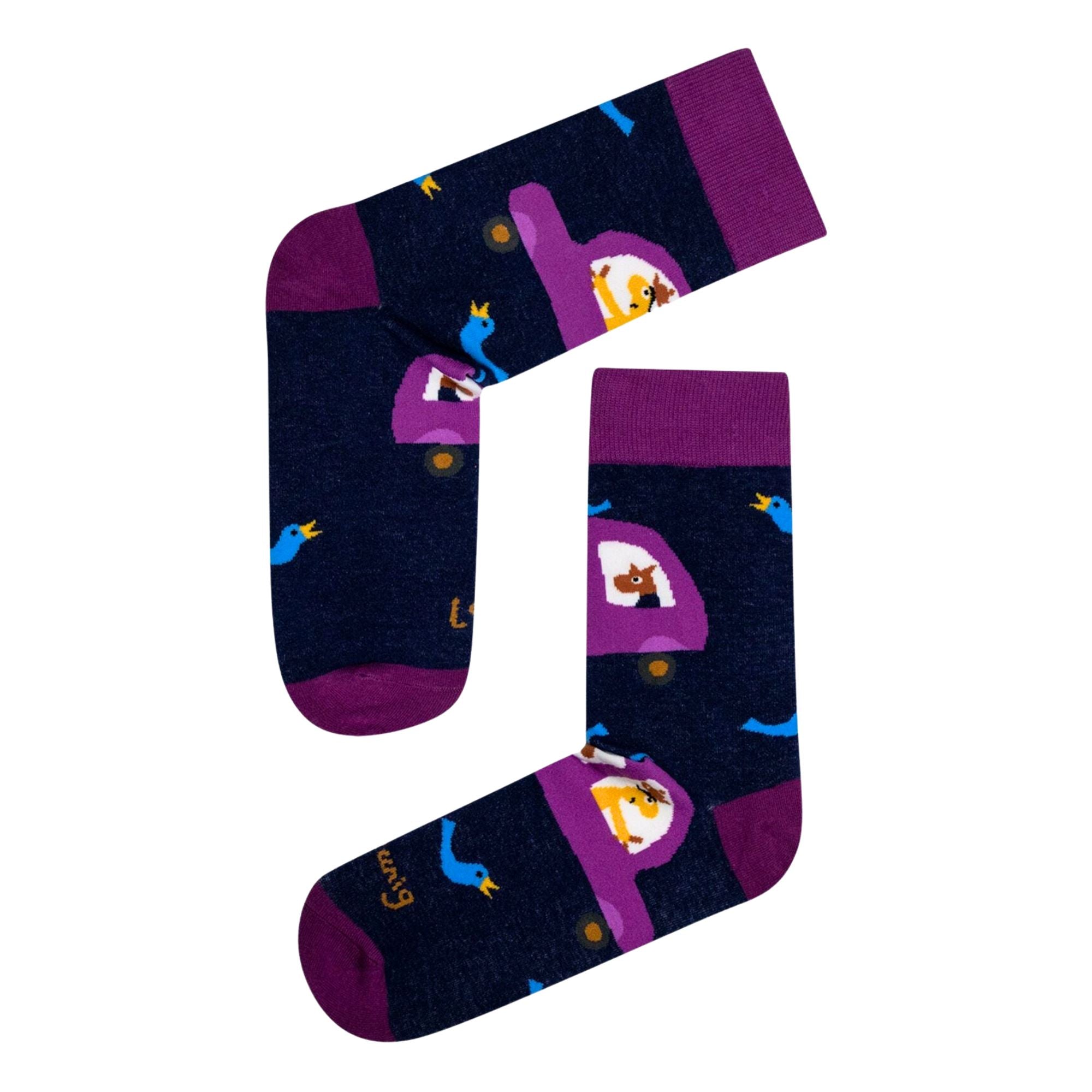 Michael Leunig Cars Navy Socks Socks Leunig for James Harper Default