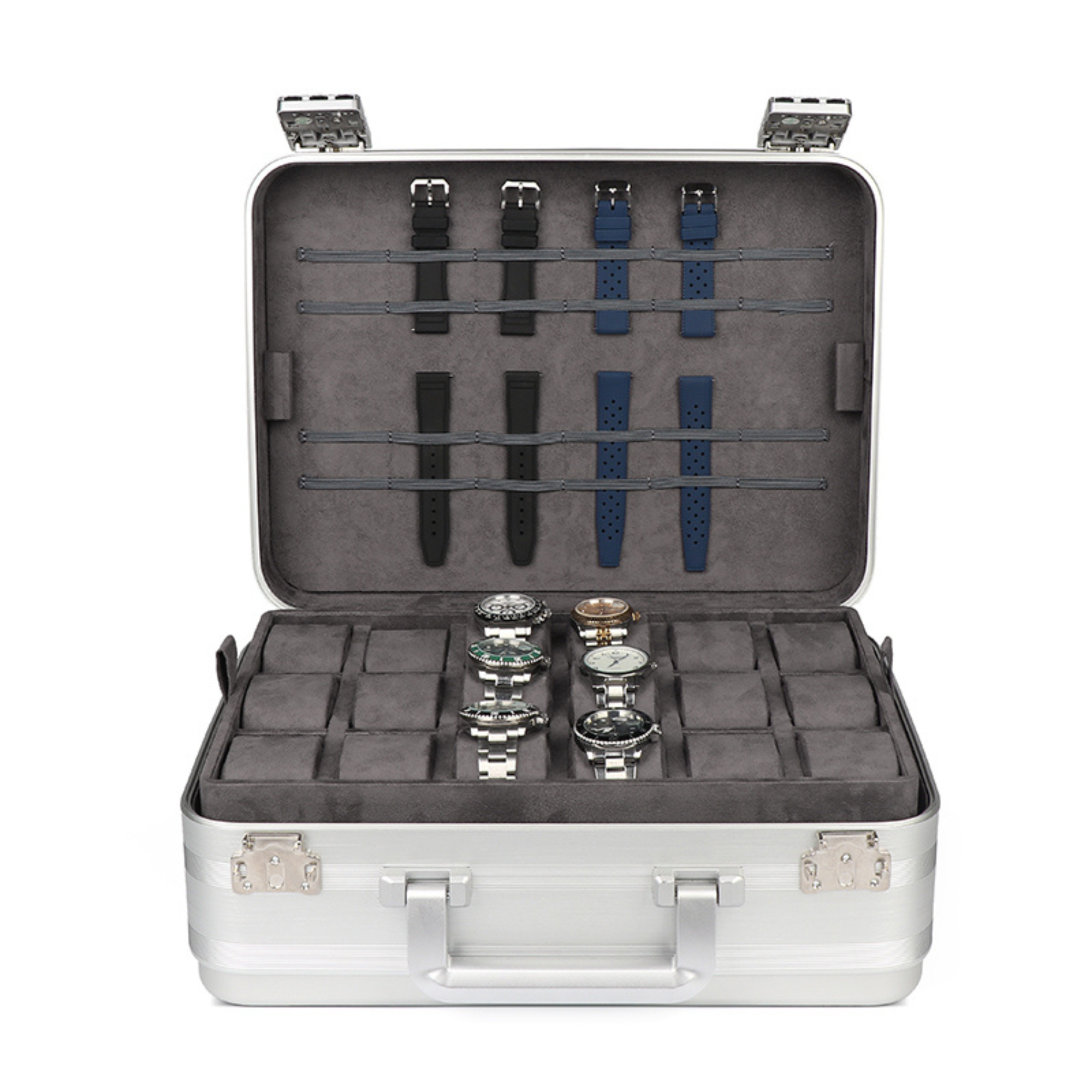 36 Slot Aluminium Watch Travel Case with Lock