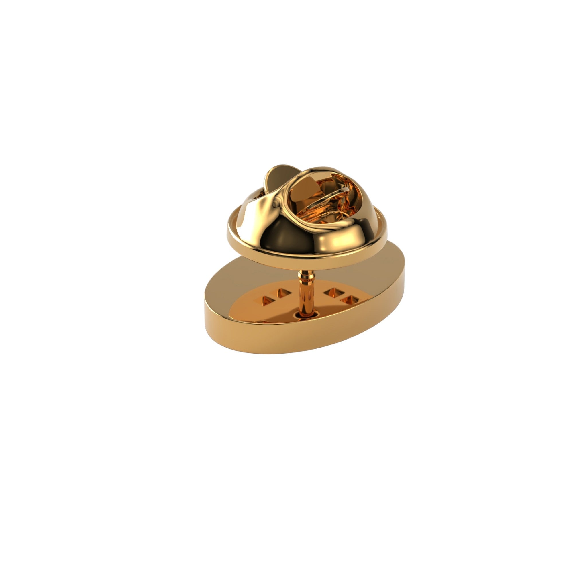 Oval Shiny Gold Engravable Lapel Pin