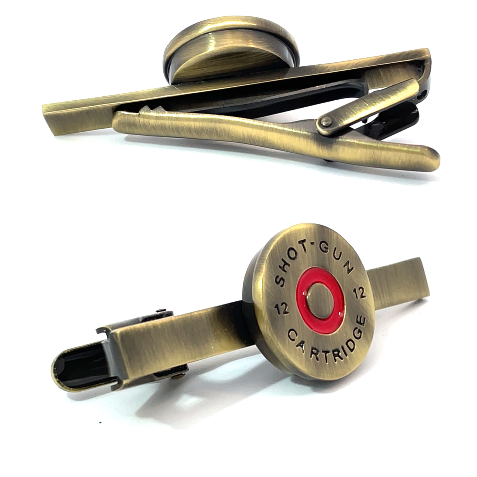 Brass Shotgun Cartridge Cap Tie Clip