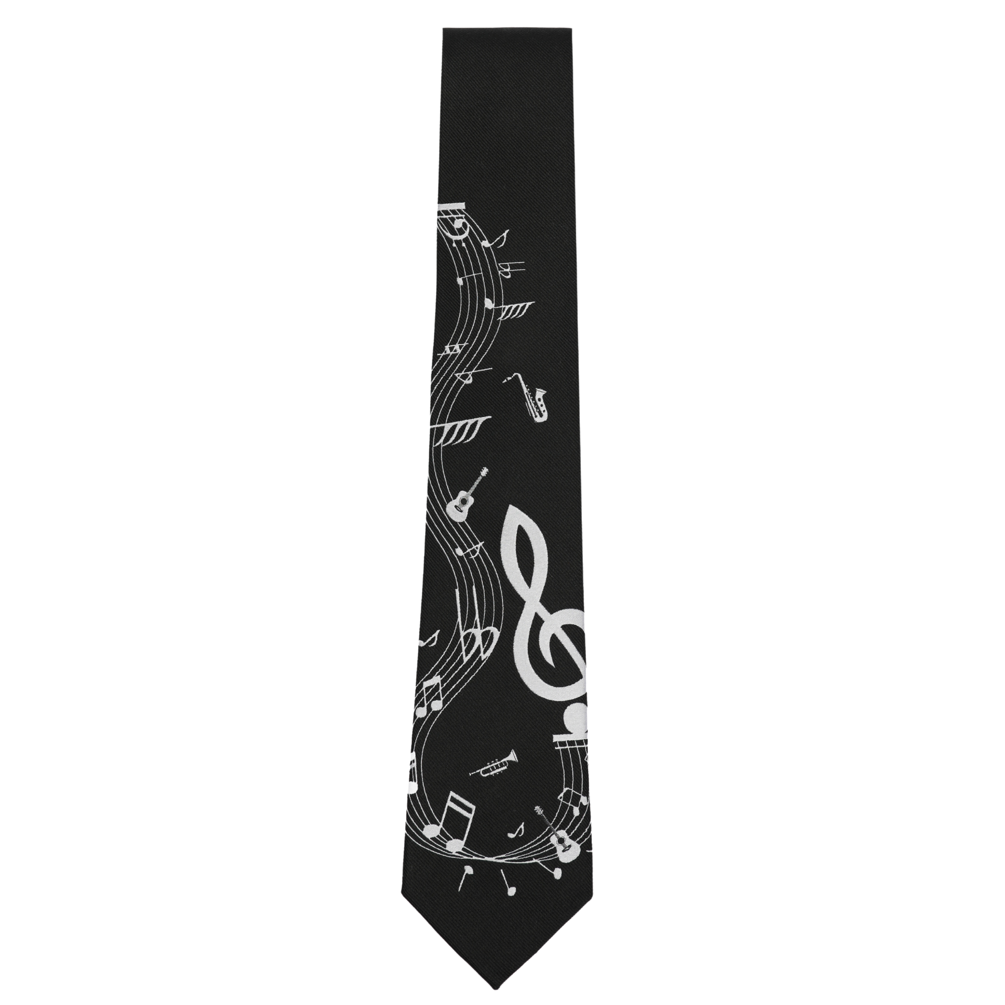 Music Notes Tie Black