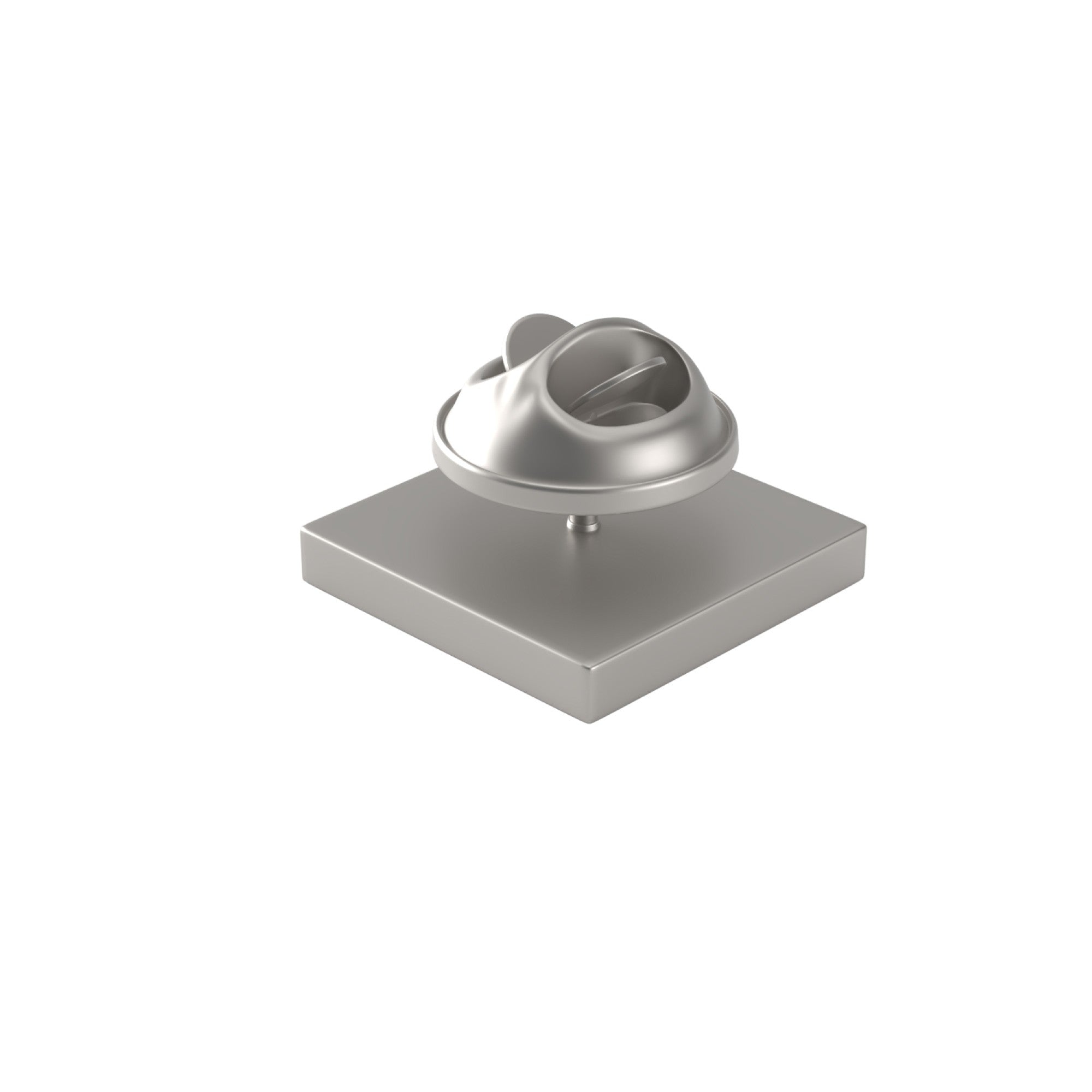Square Brushed Silver Engravable Lapel Pin