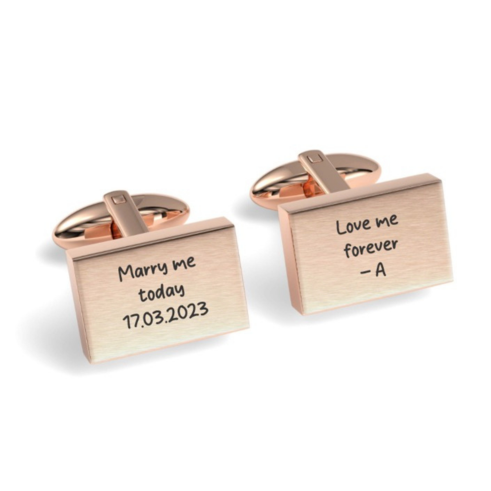 Custom Handwriting Engraved Rectangle Cufflinks