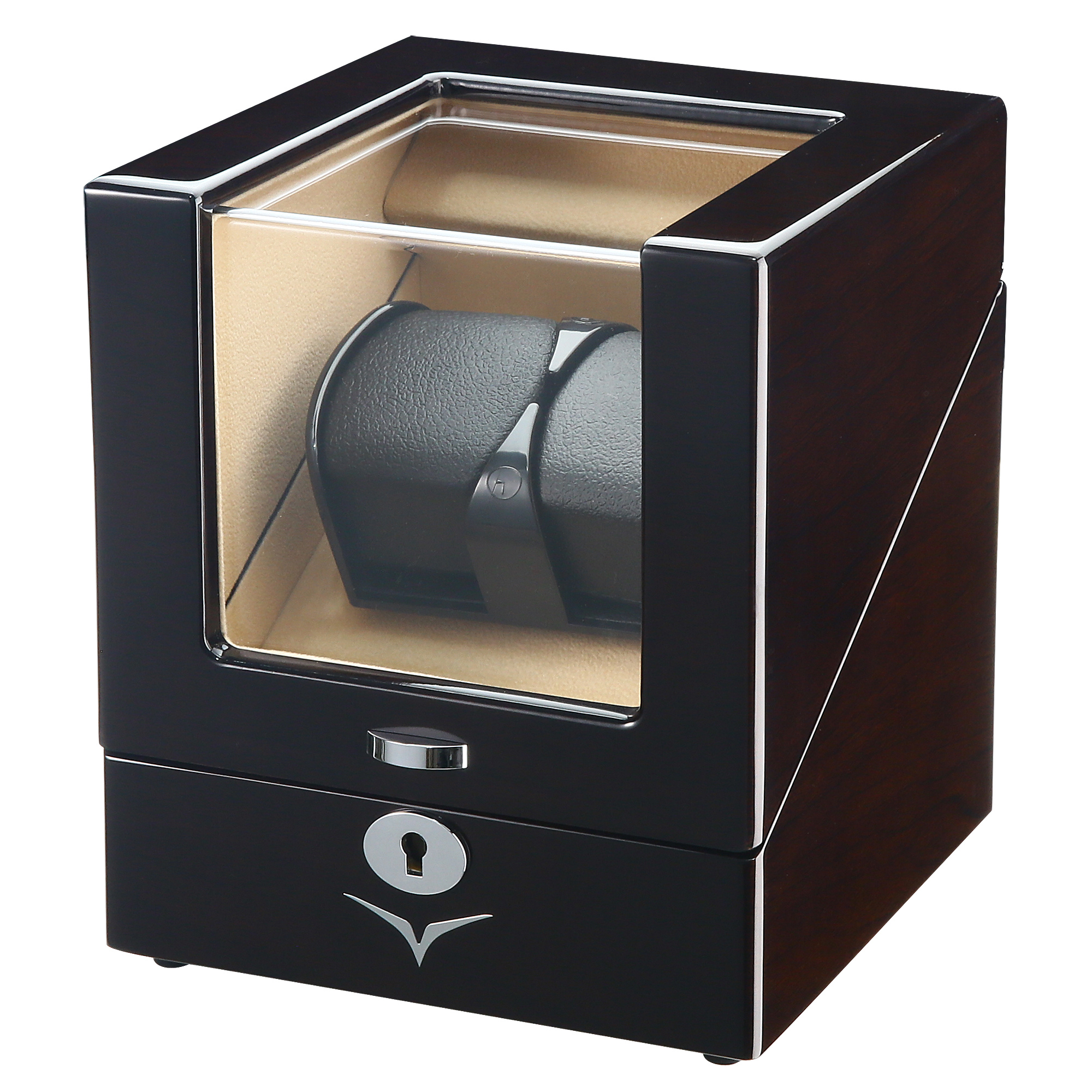 Seconds - Lindeman Mahogany Watch Winder Box for 2 Watches (Single Rotor) (B)