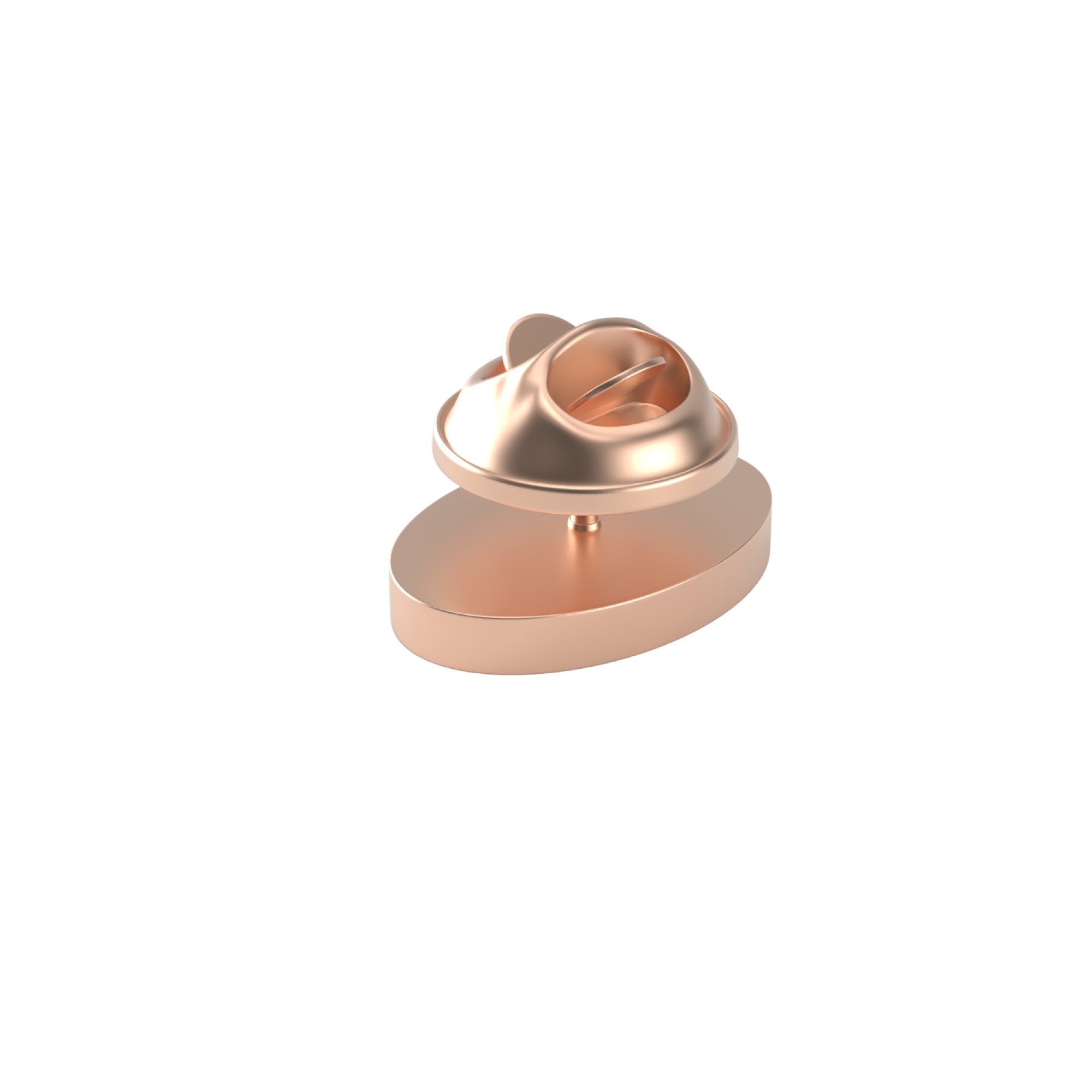 Oval Brushed Rose Gold Engravable Lapel Pin