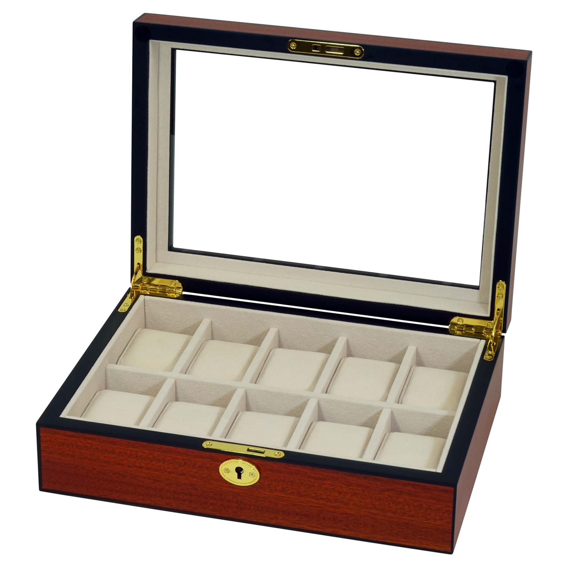 Cherry Wooden Watch Box for 10 Watches