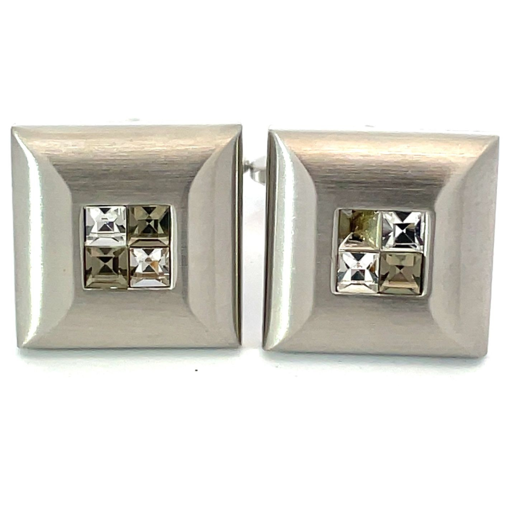 Smokey Crystal Four Square Cufflinks