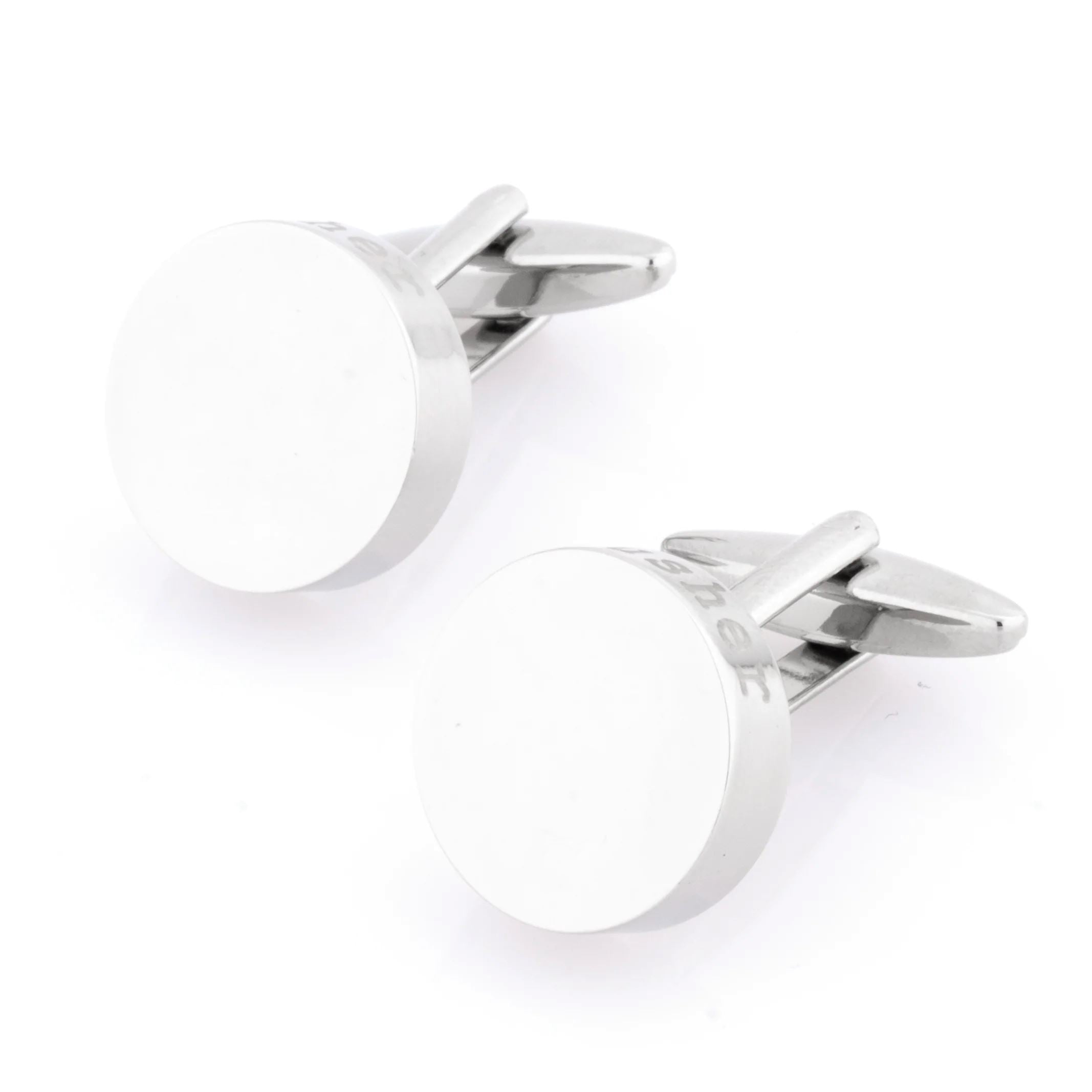 Usher Laser Etched Round Engravable Wedding Cufflinks Wedding Cufflinks Clinks Australia 