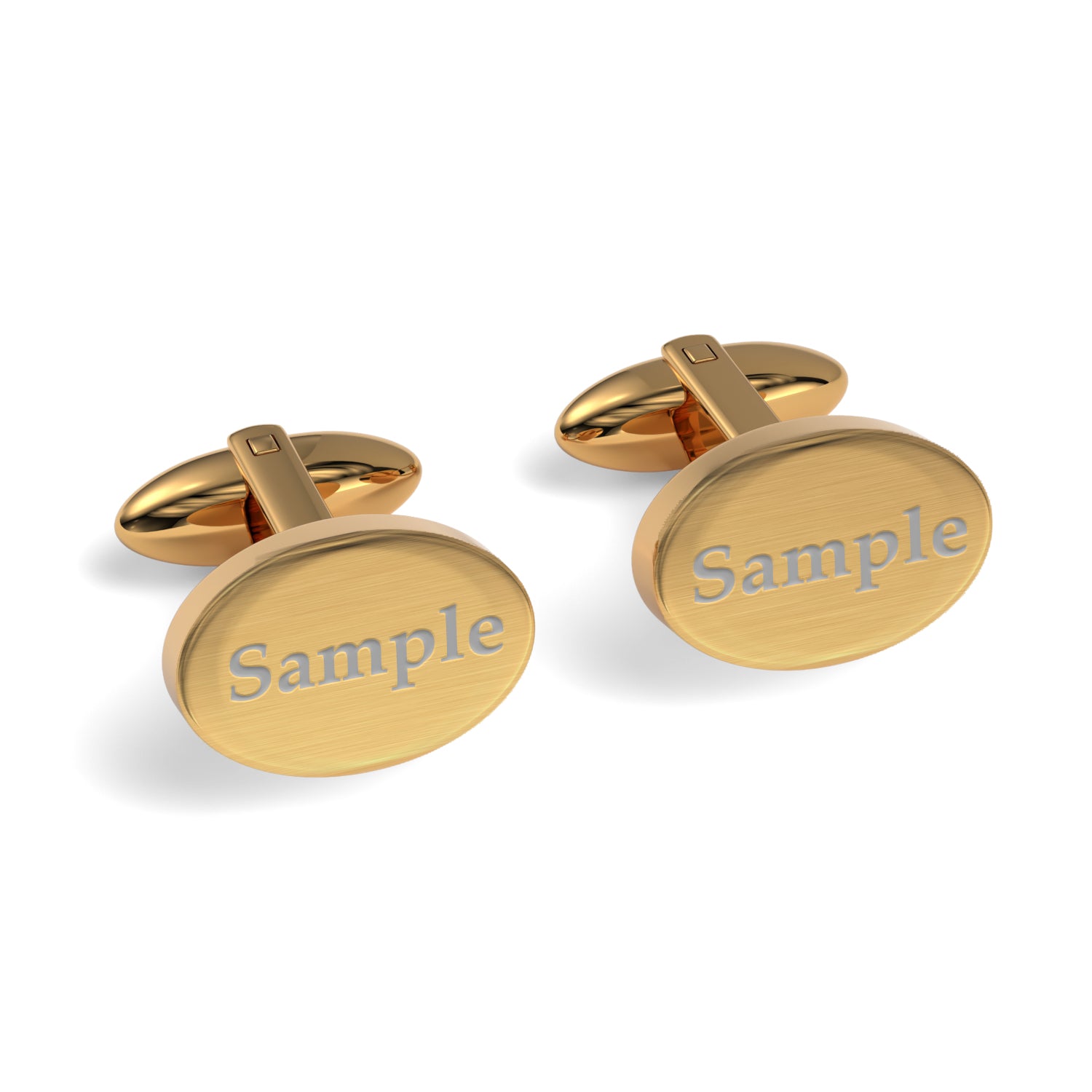 Engraved Words Custom Oval Cufflinks