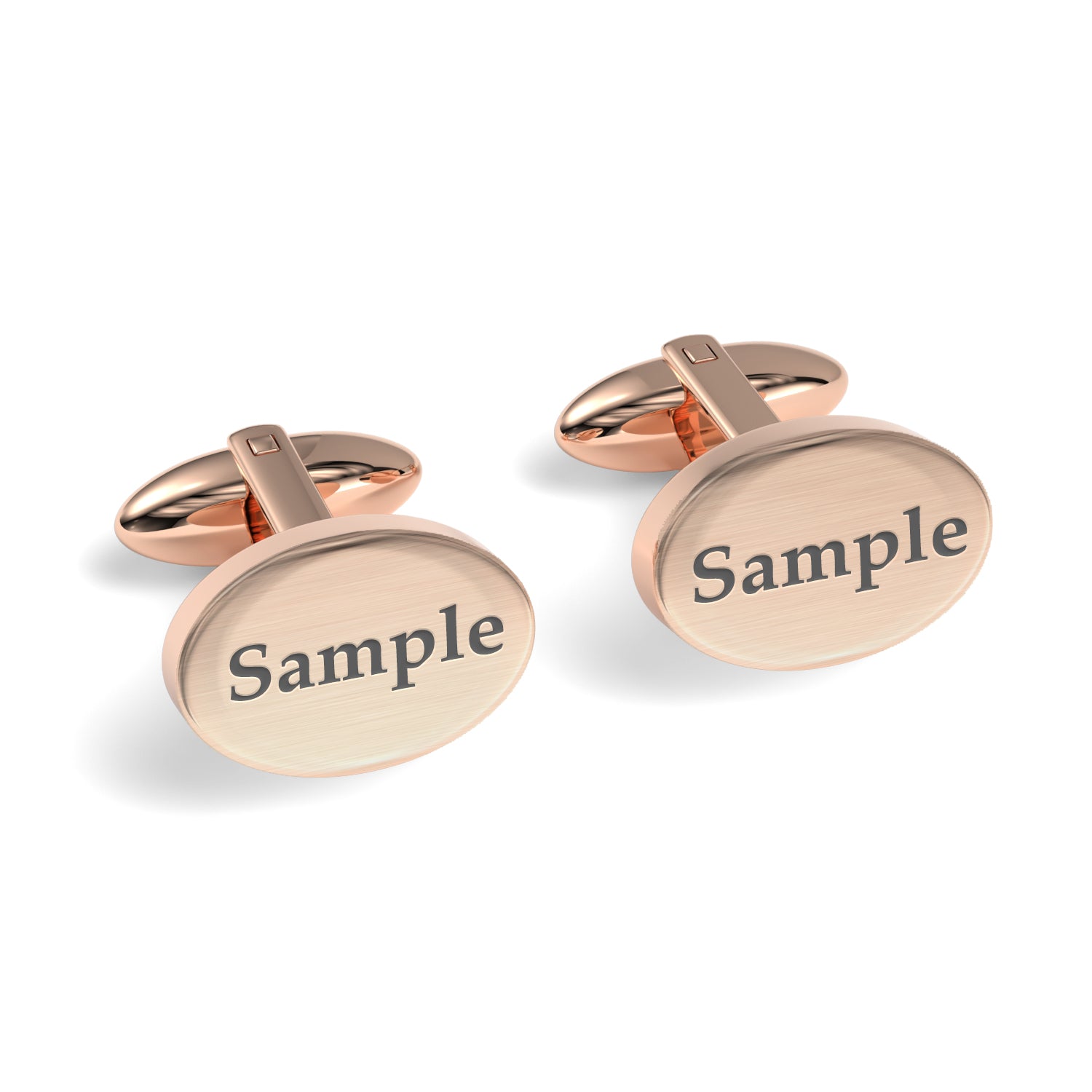 Engraved Words Custom Oval Cufflinks