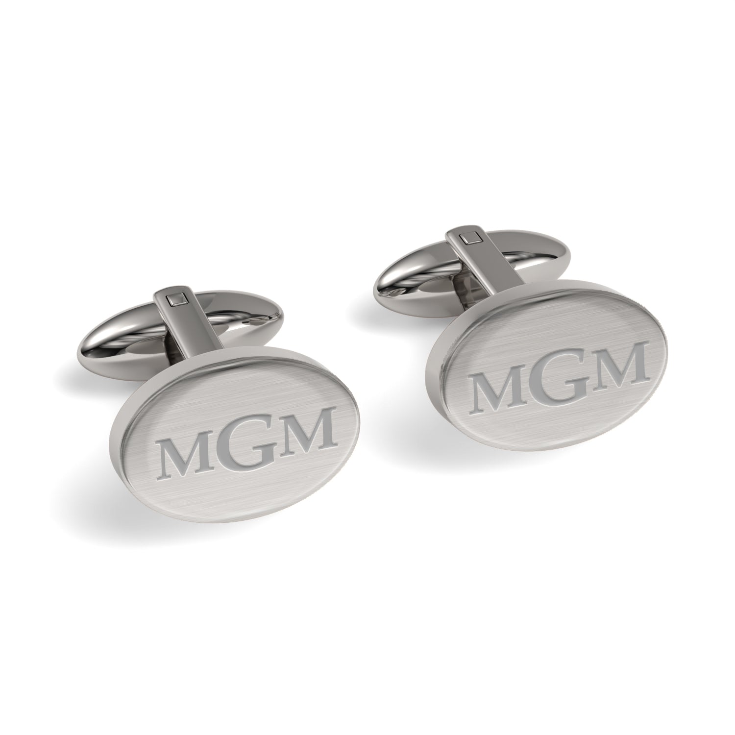 Engraved Monogram Initials Oval Cufflinks