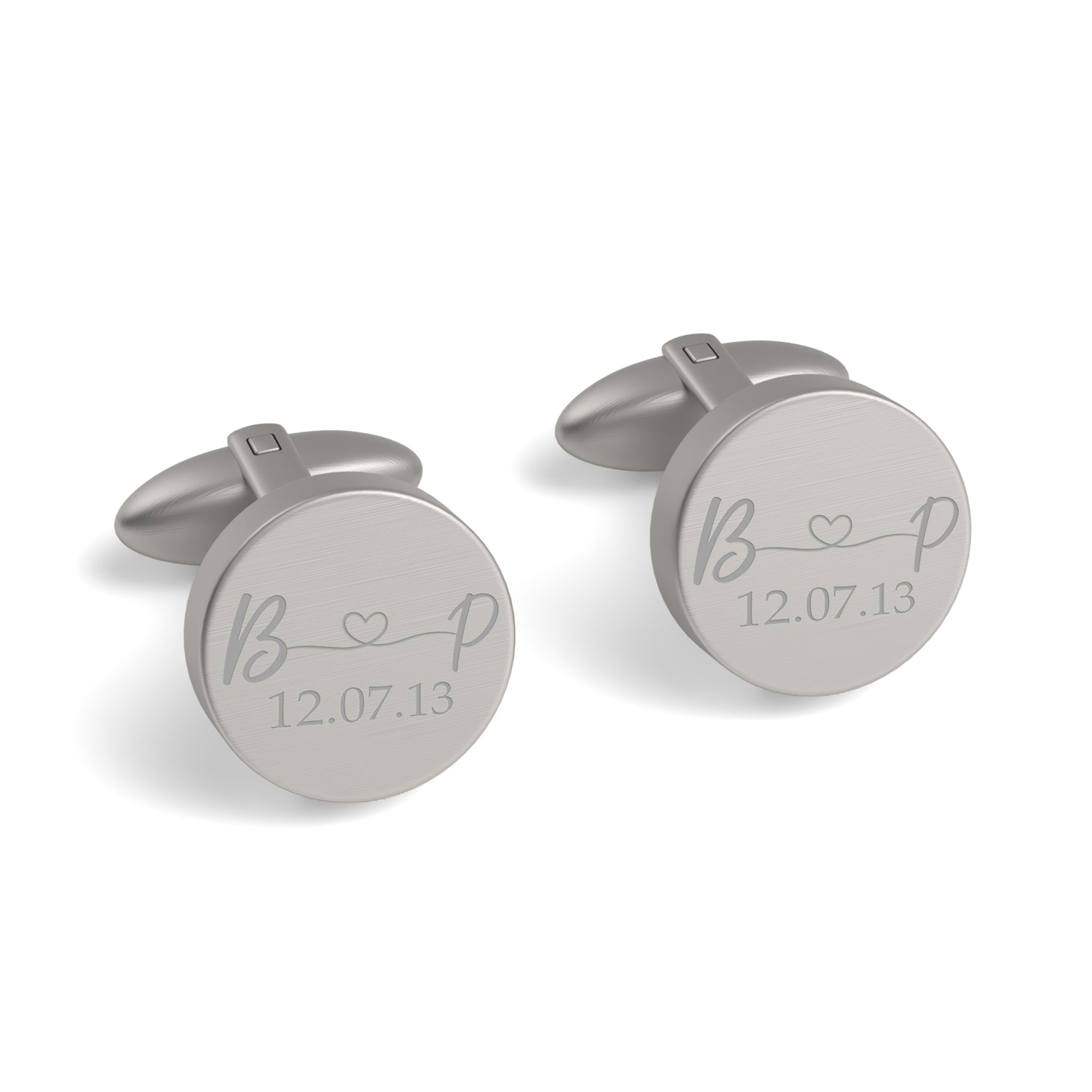 Initials Entwined and Date Engraved Cufflinks