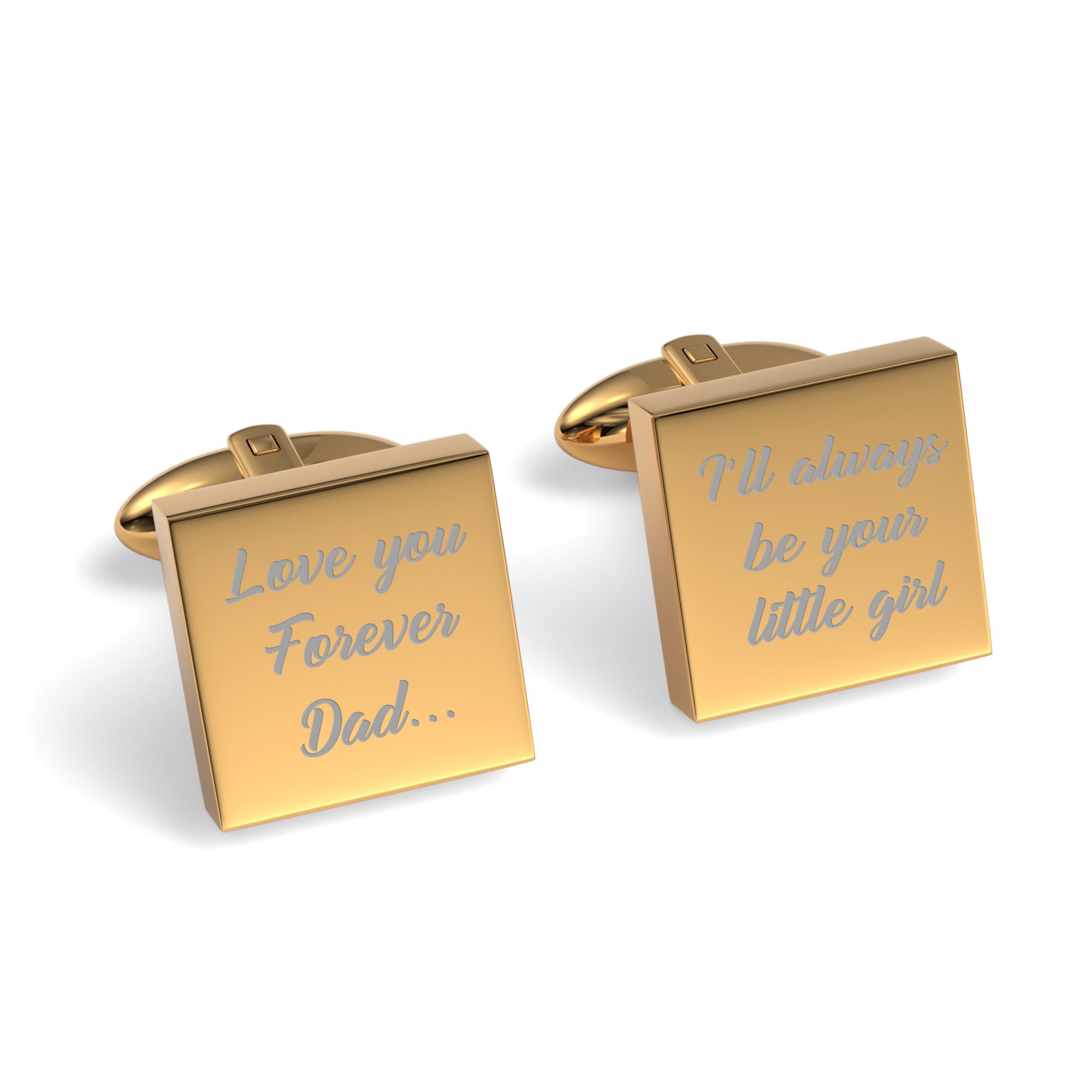 Love You Forever Dad I’ll Always Be Your Little Girl Engraved Square Cufflinks
