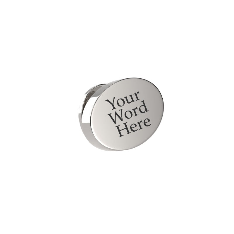 Custom Word Engraved Oval Lapel Pin