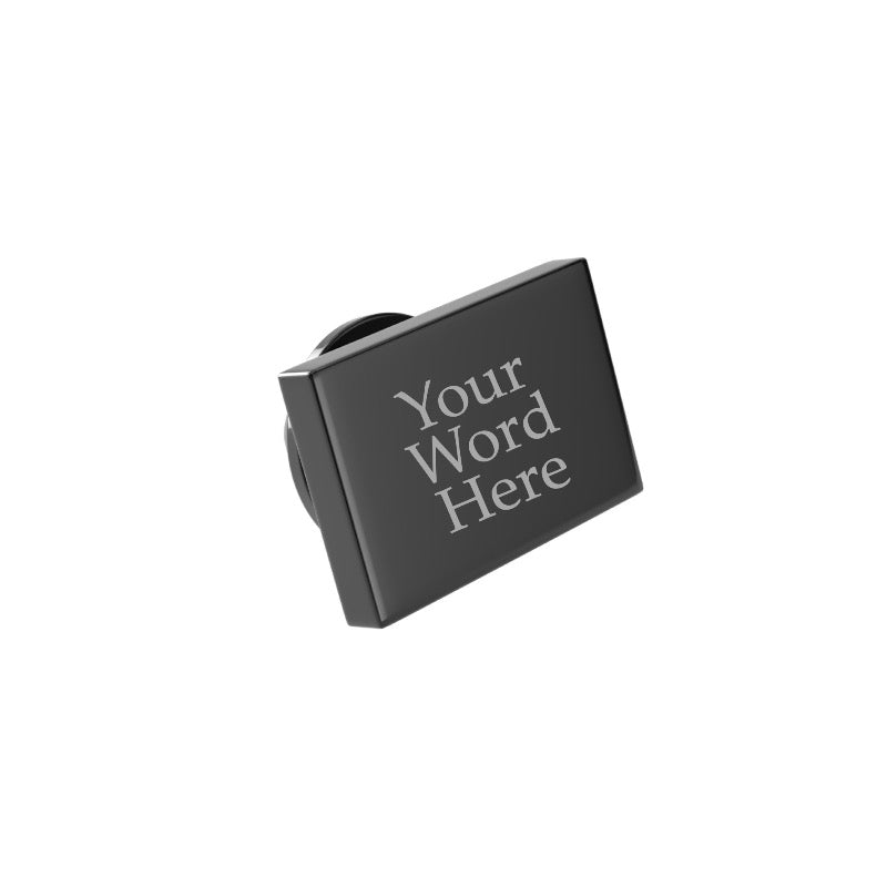 Custom Word Engraved Rectangle Lapel Pin