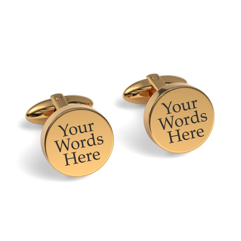 Your Words Here Engraved Round Cufflinks