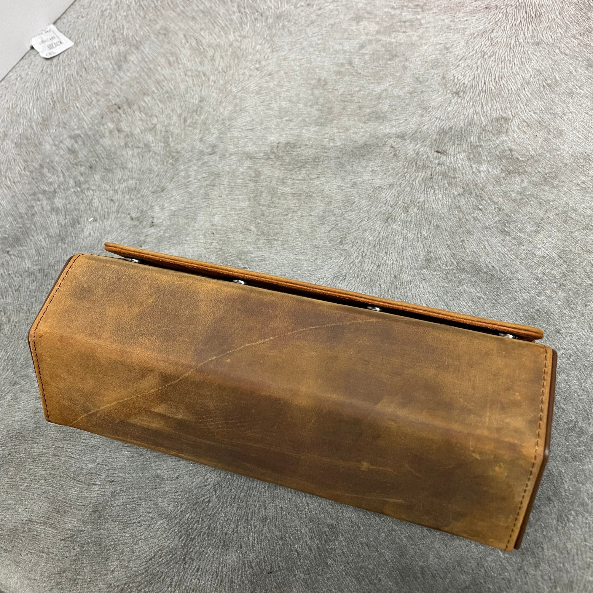 Seconds - Hex Leather Watch Roll 3 Slots in Saddle Leather/Brown