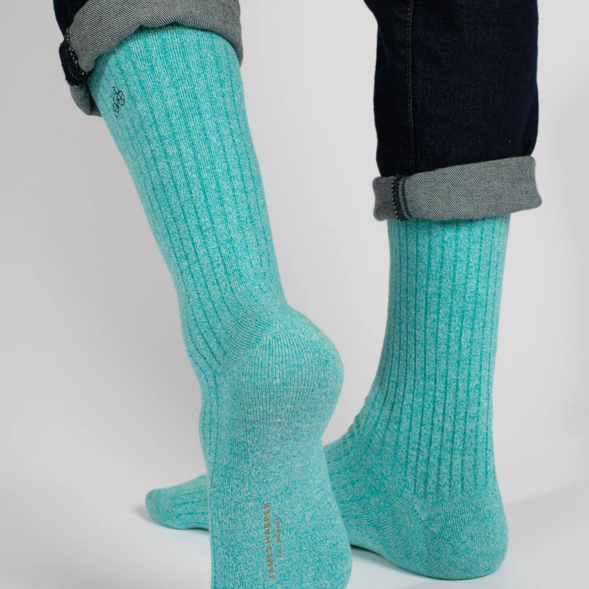 Aqua Marle Ribbed Socks