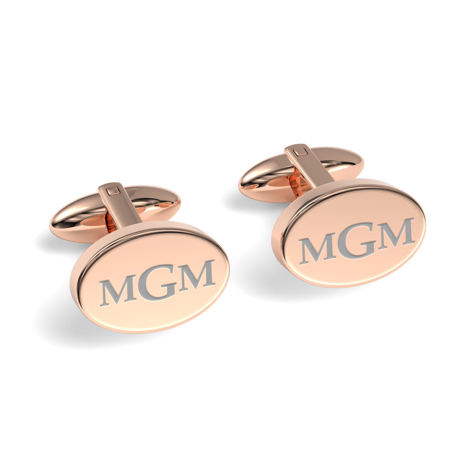 Engraved Monogram Initials Oval Cufflinks