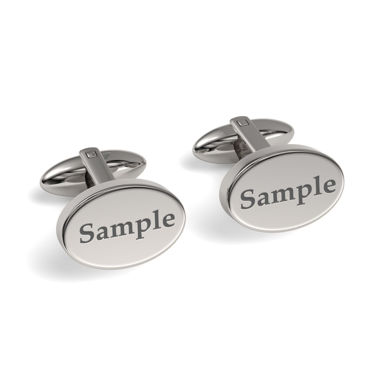 Engraved Words Custom Oval Cufflinks