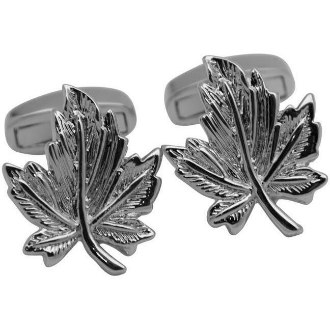 Silver Canadian Maple Leaf Cufflinks