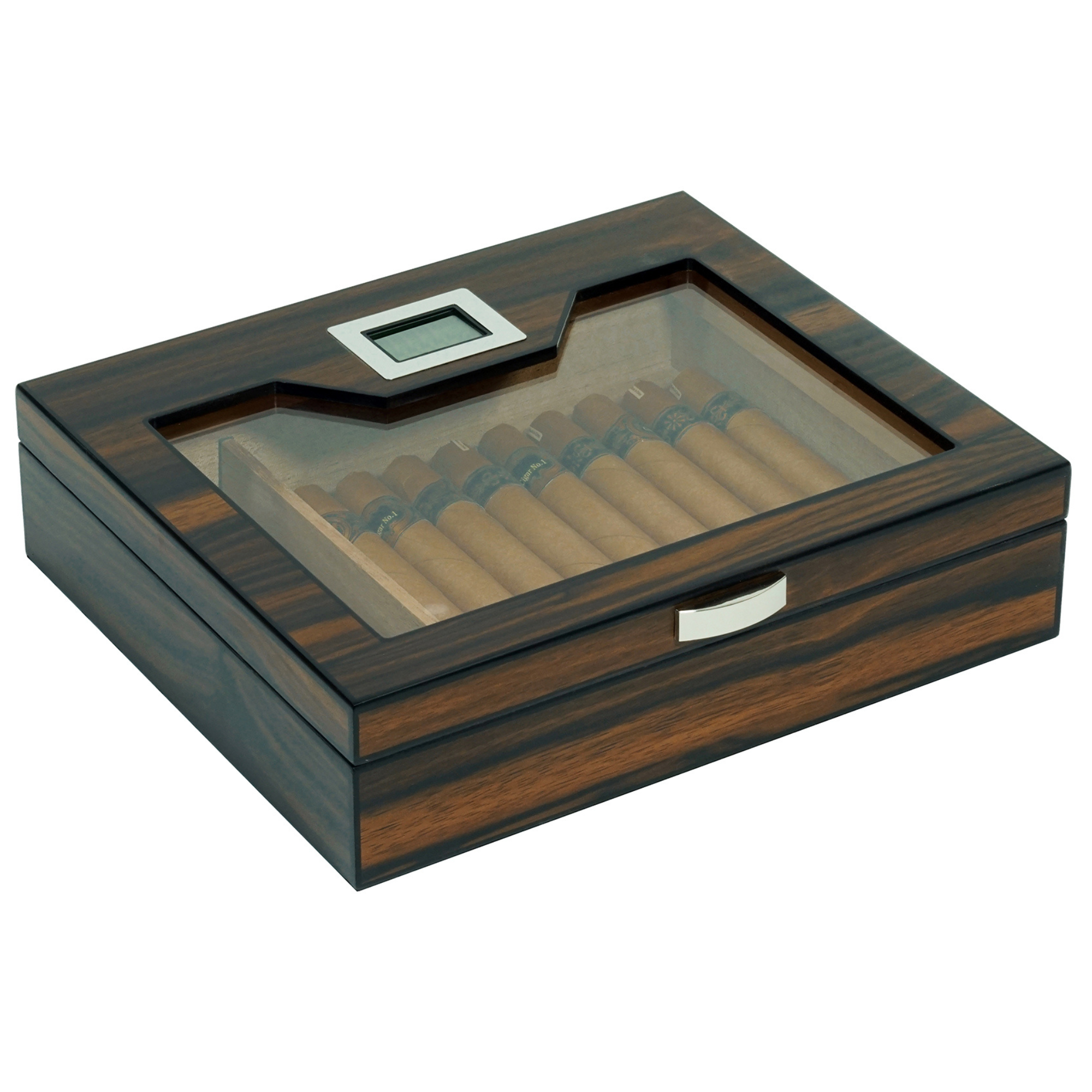 12-20 CT Ebony Wooden Cigar Humidor Box for Cigars