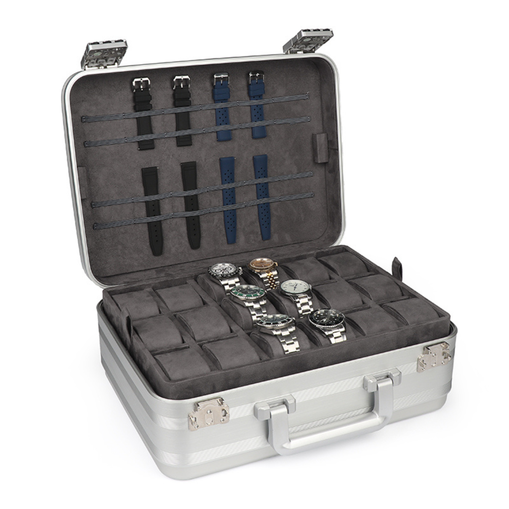 36 Slot Aluminium Watch Travel Case with Lock