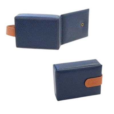 Leather Cufflink Wallet - Blue