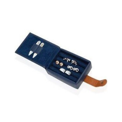 Leather Cufflink Wallet - Blue